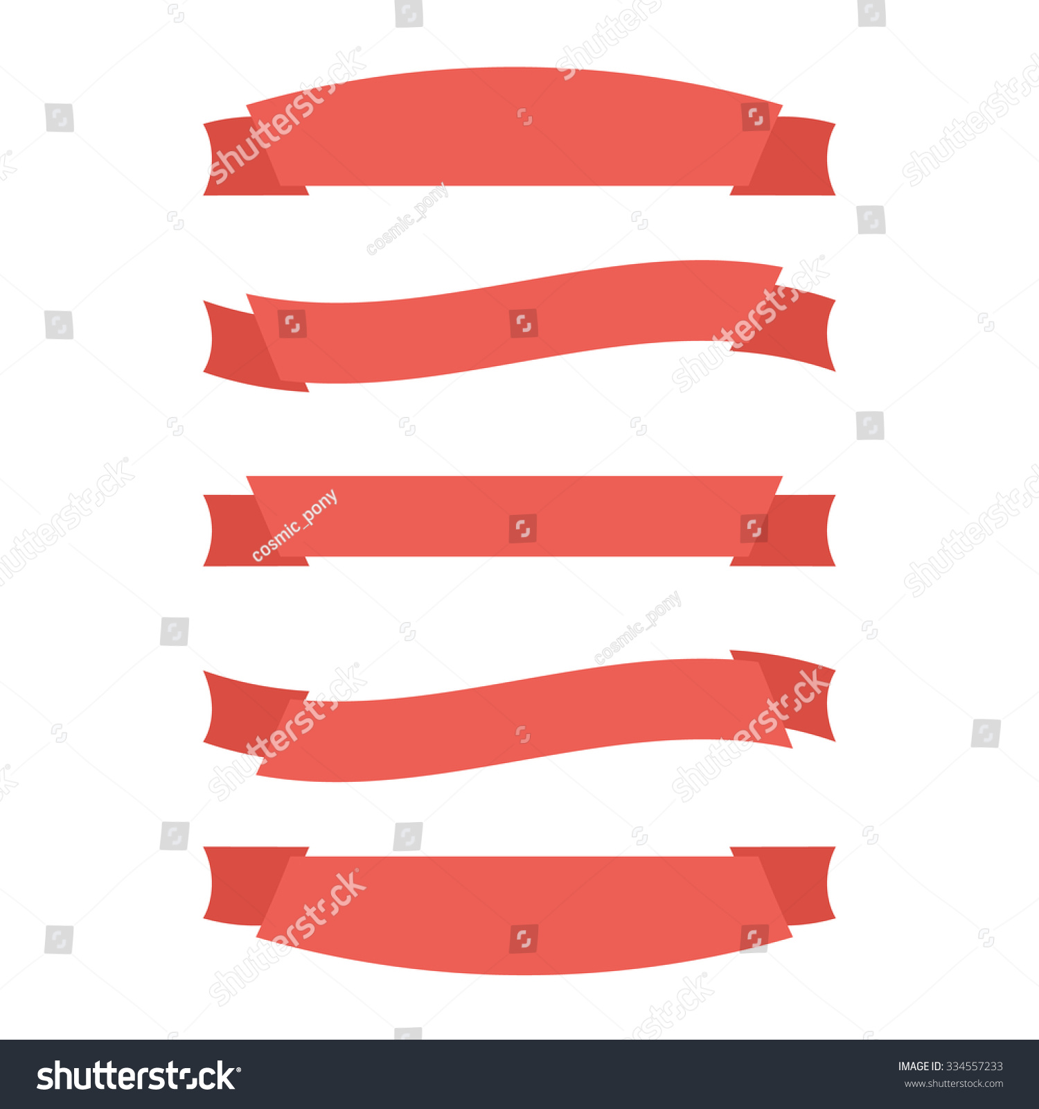 Ribbons Banners Set Isolated On White Stock Vector 334557233 - Shutterstock