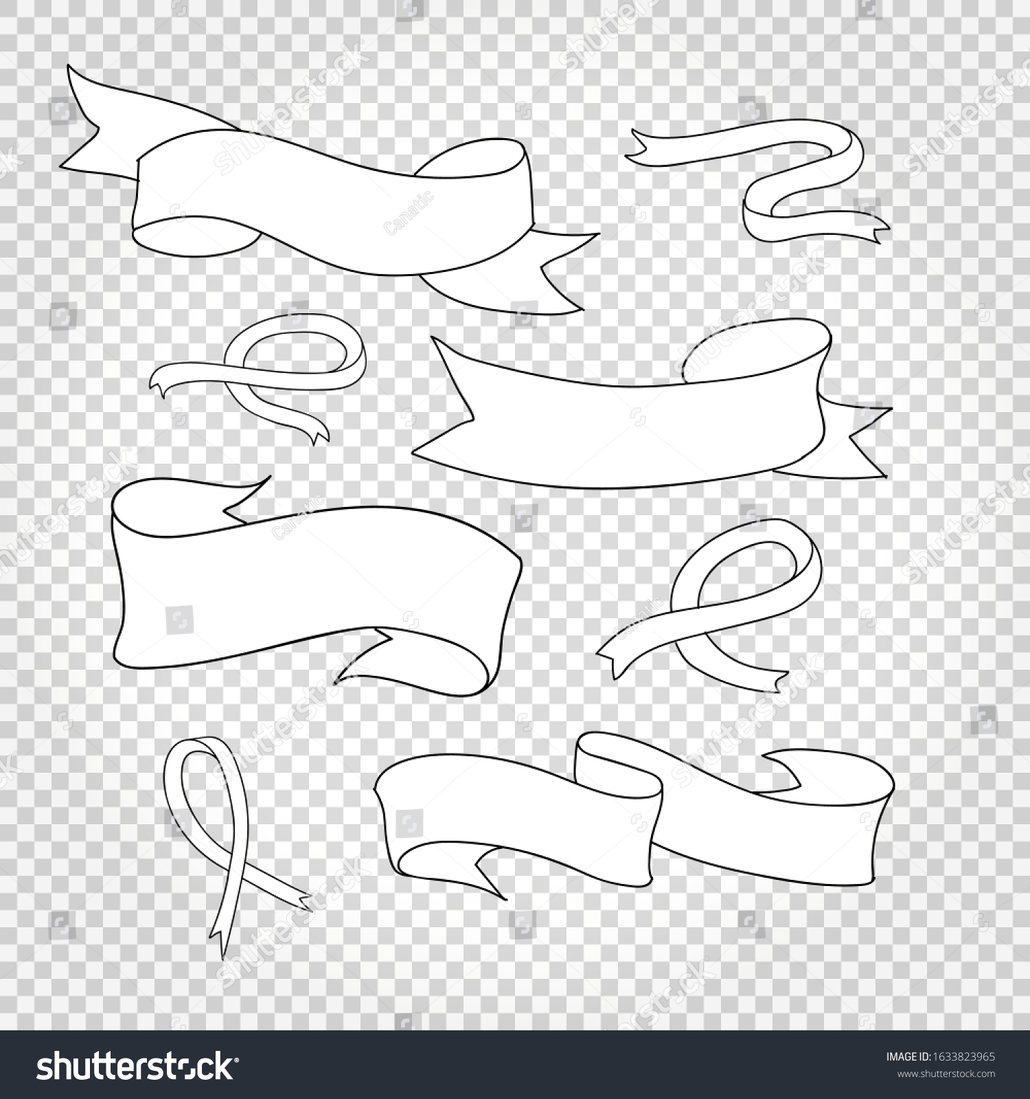 Ribbons Set Vector Illustration Isolated Editable Stock Vector (Royalty ...
