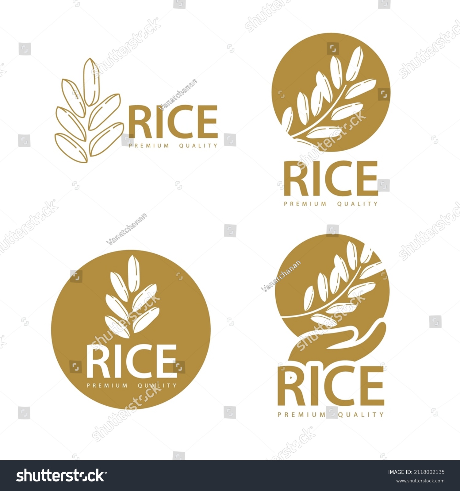 Rice Logo Design Template Vector Illustration Stock Vector (Royalty ...