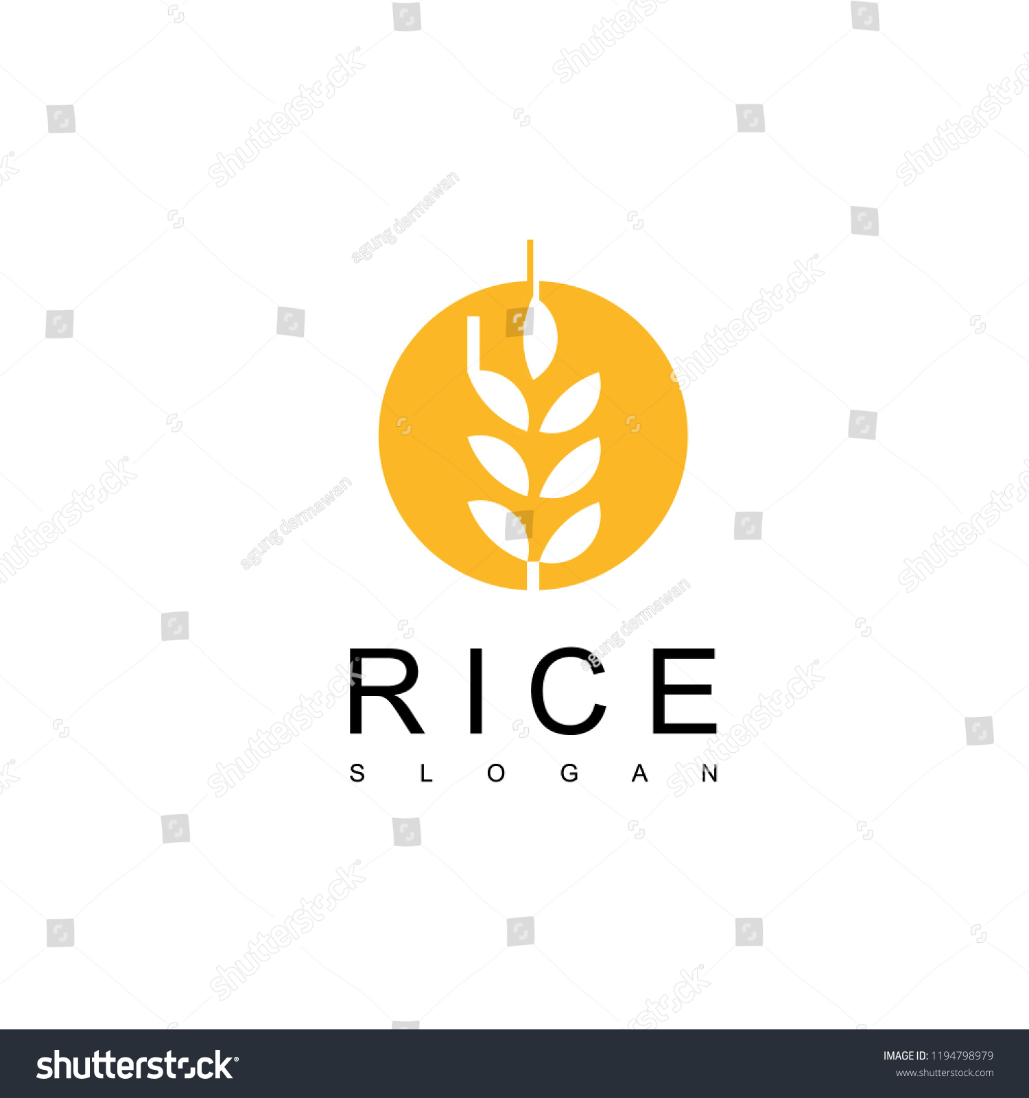 rice logo design vector