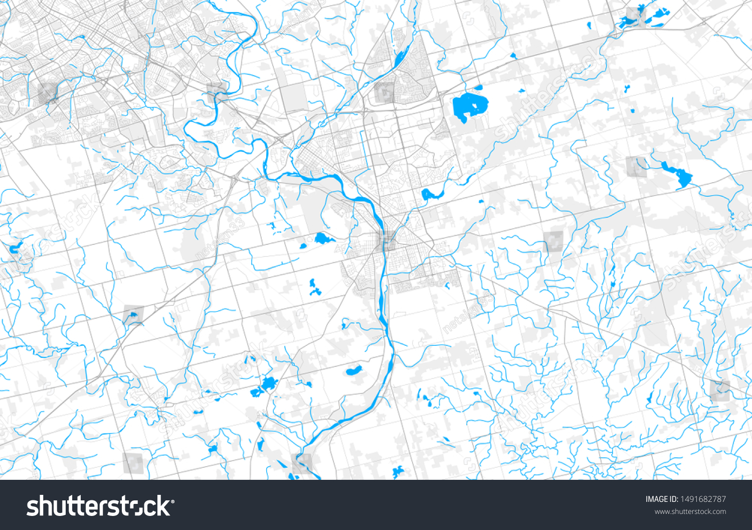 Rich Detailed Vector Area Map Cambridge Vector De Stock Libre De   Stock Vector Rich Detailed Vector Area Map Of Cambridge Ontario Canada Map Template For Home Decor 1491682787 