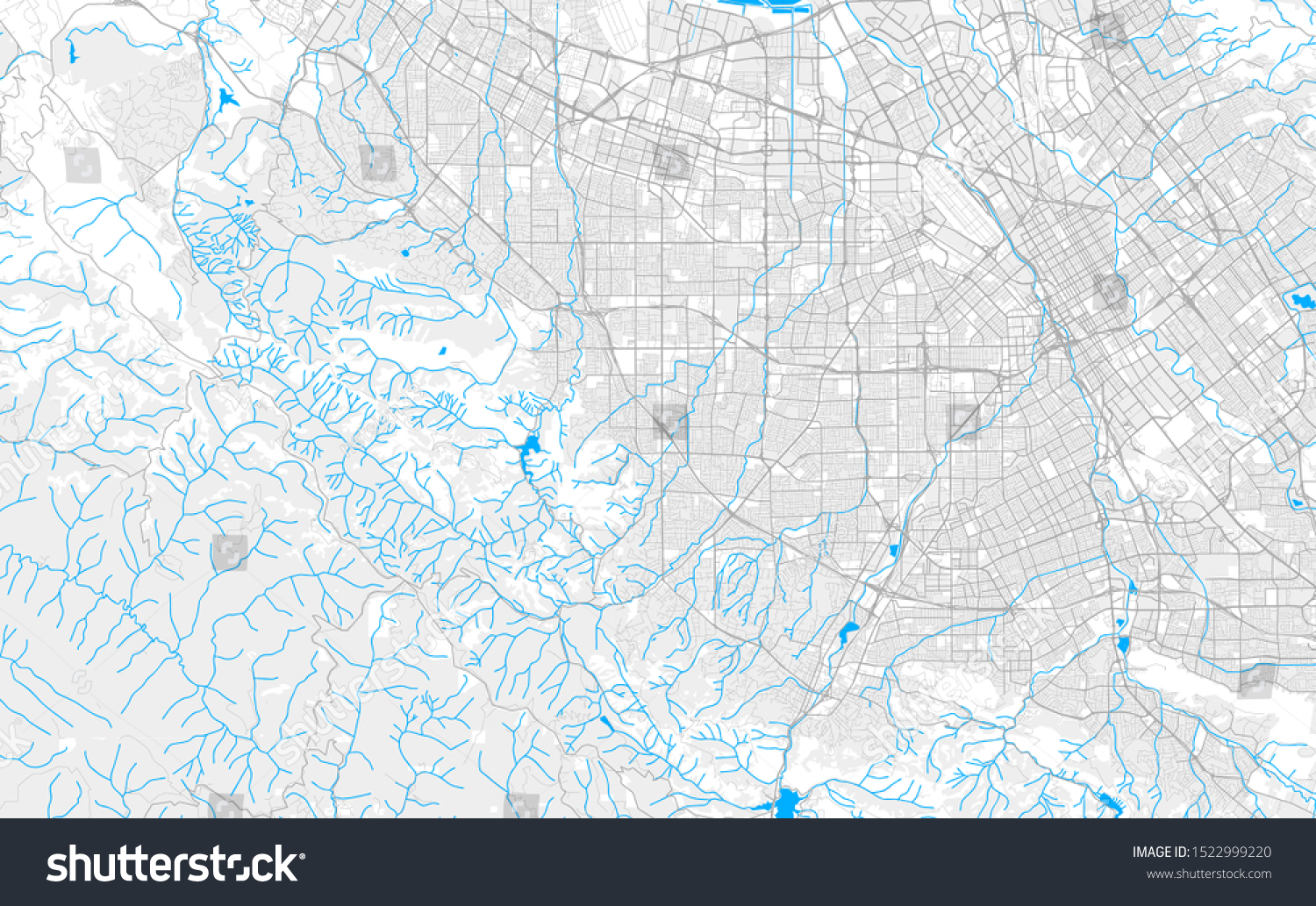 Rich Detailed Vector Area Map Cupertino   Stock Vector Rich Detailed Vector Area Map Of Cupertino California Usa Map Template For Home Decor 1522999220 