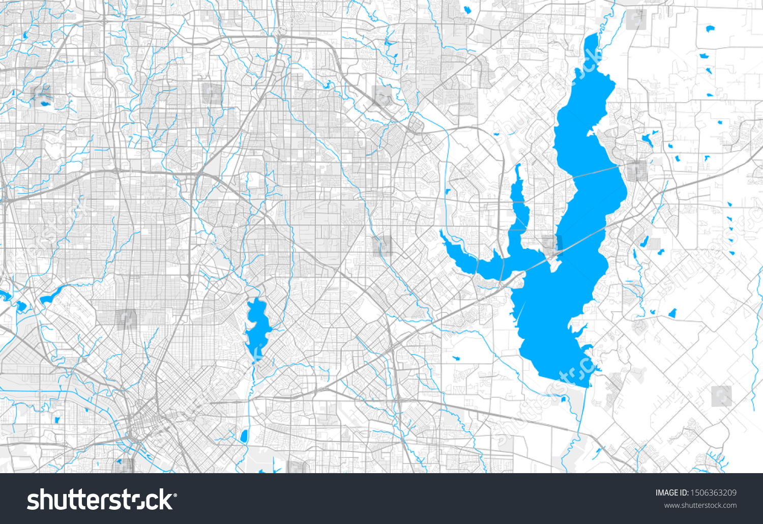 Rich Detailed Vector Area Map Garland   Stock Vector Rich Detailed Vector Area Map Of Garland Texas U S A Map Template For Home Decor 1506363209 