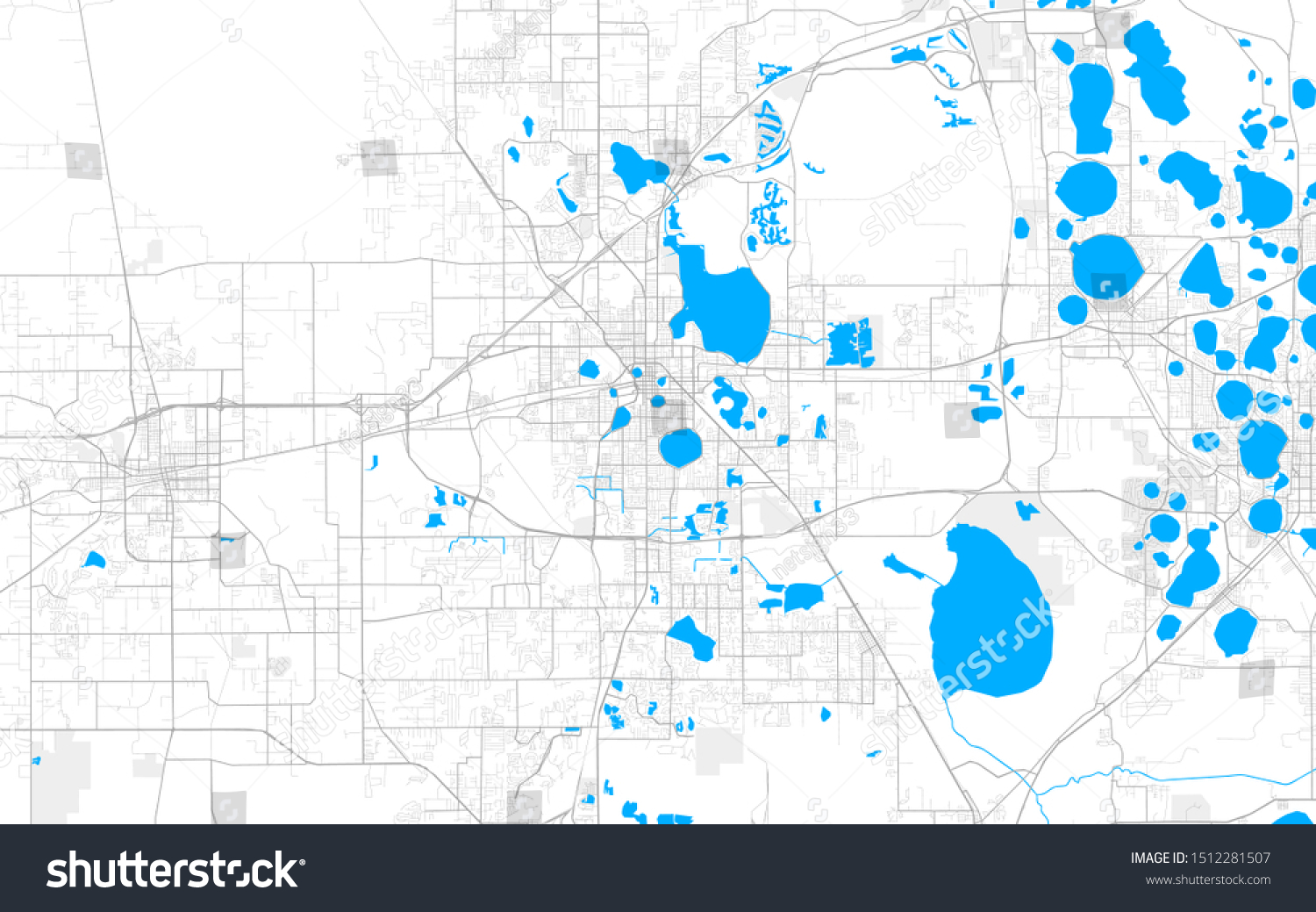Rich Detailed Vector Area Map Lakeland Stock Vector Royalty Free