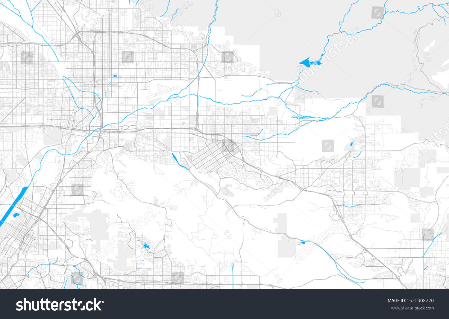 Rich Detailed Vector Area Map Redlands Stock Vector (Royalty Free ...