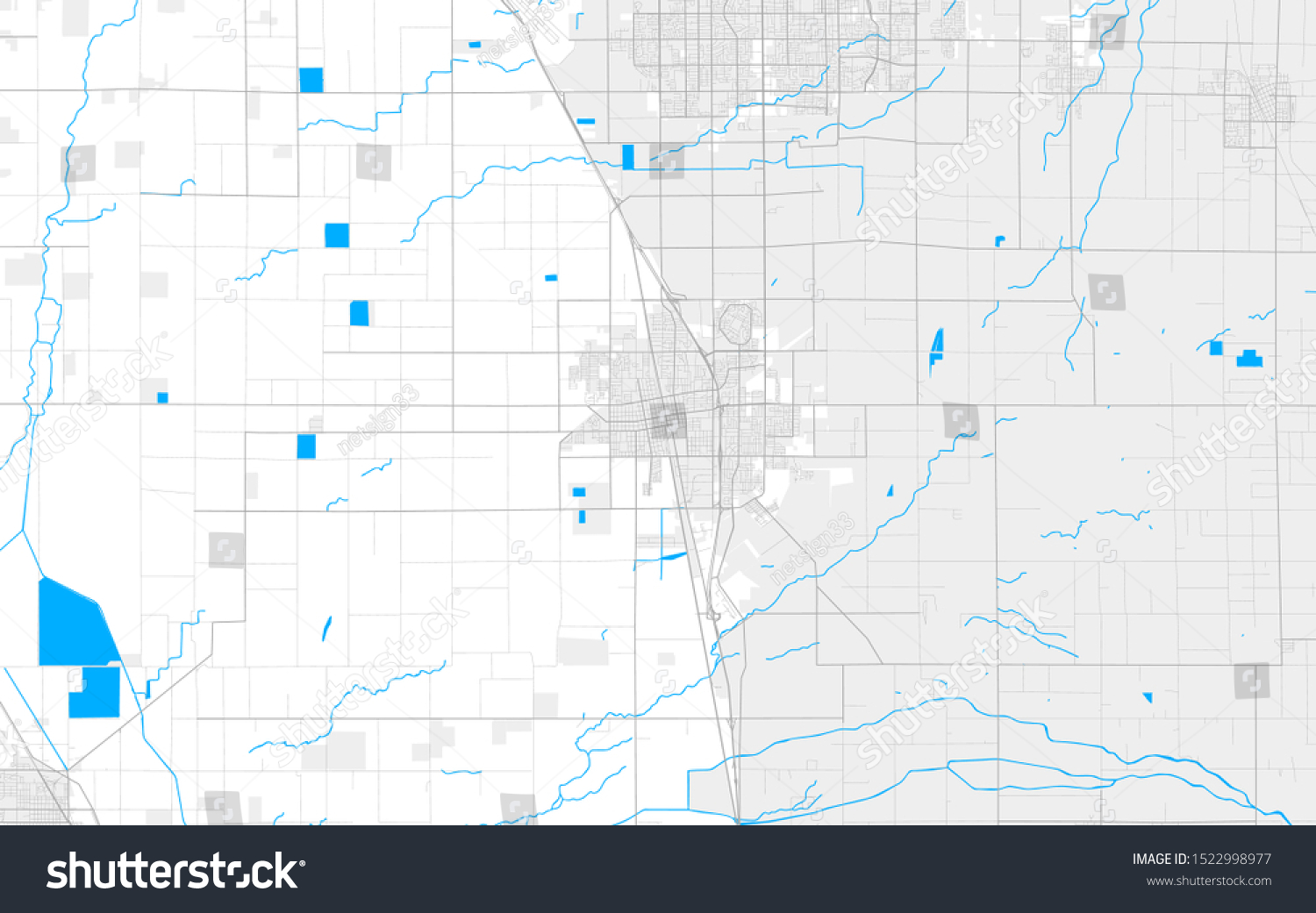 Rich Detailed Vector Area Map Tulare Stock Vector (Royalty Free) 1522998977