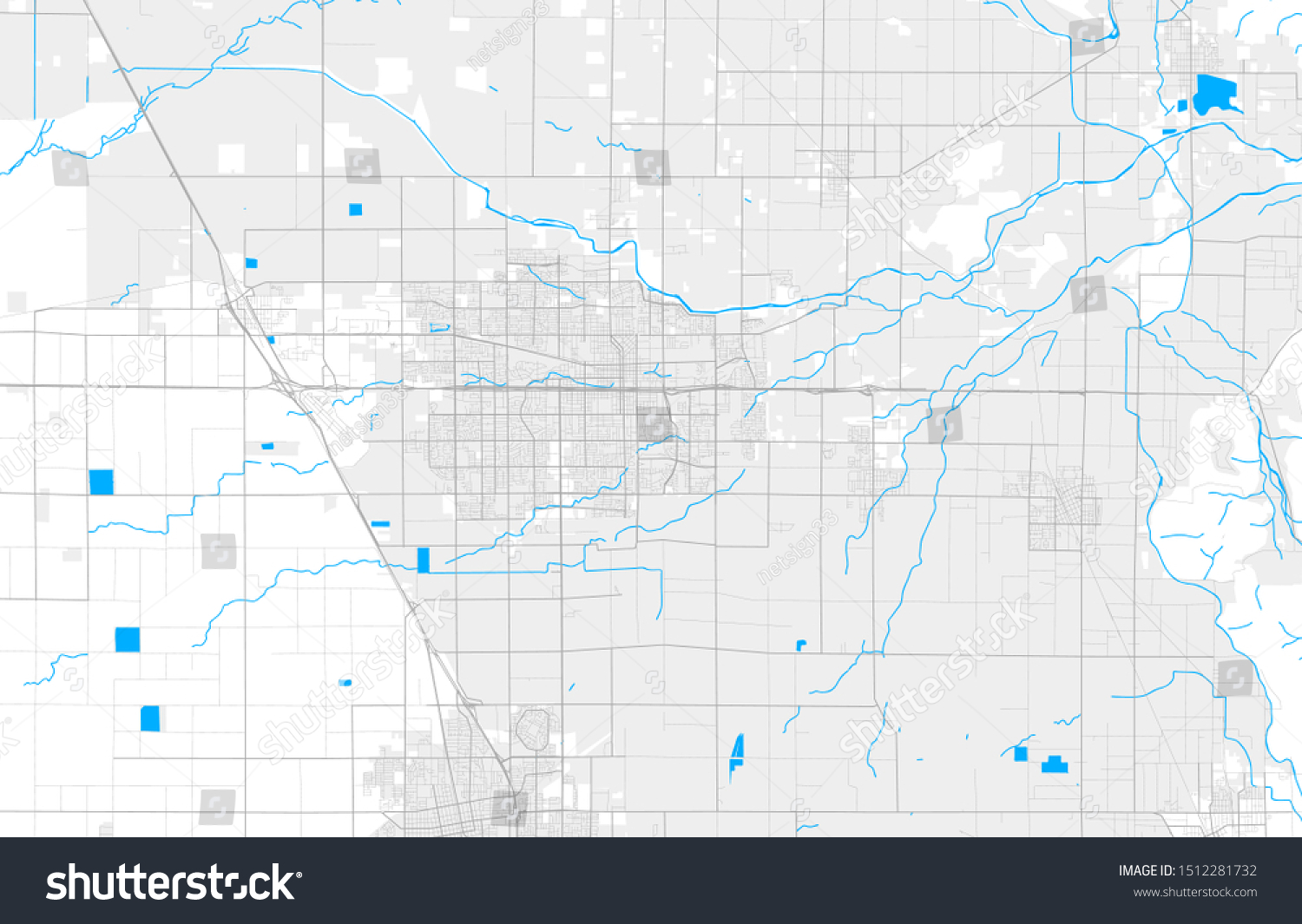 Rich Detailed Vector Area Map Visalia Stock Vector (Royalty Free ...