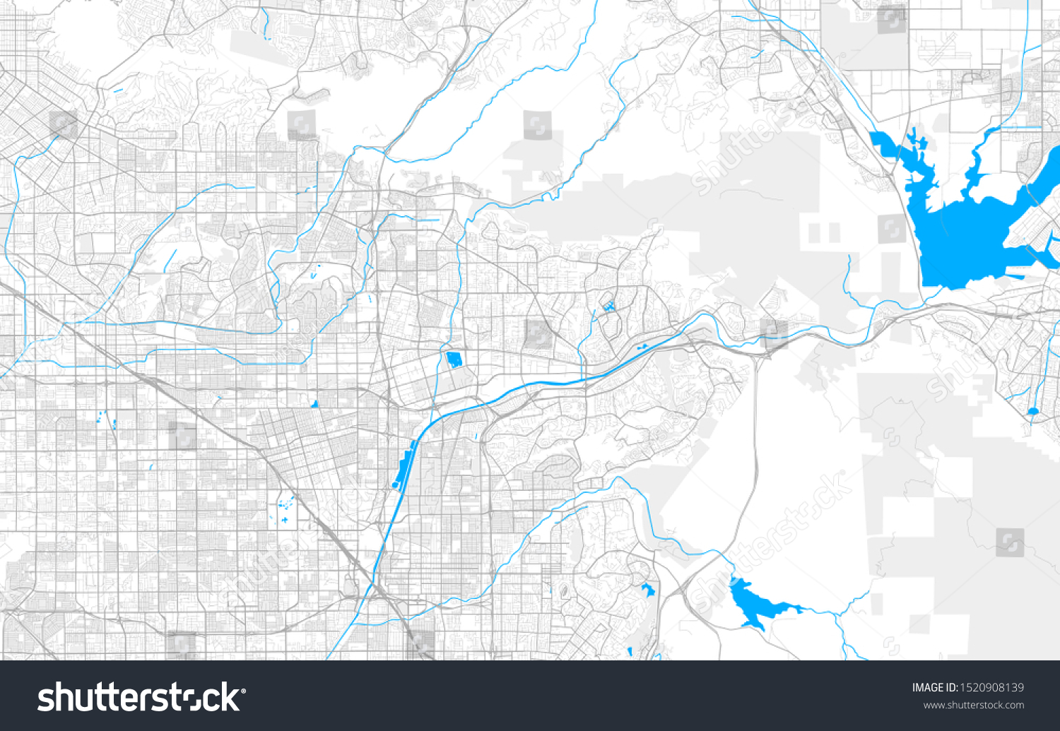 Rich Detailed Vector Area Map Yorba Stock Vector Royalty Free   Stock Vector Rich Detailed Vector Area Map Of Yorba Linda California Usa Map Template For Home Decor 1520908139 