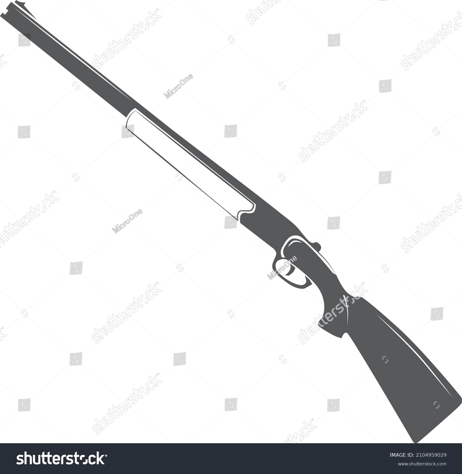 Rifle Icon Double Barrel Shotgun Weapon Stock Vector (Royalty Free ...