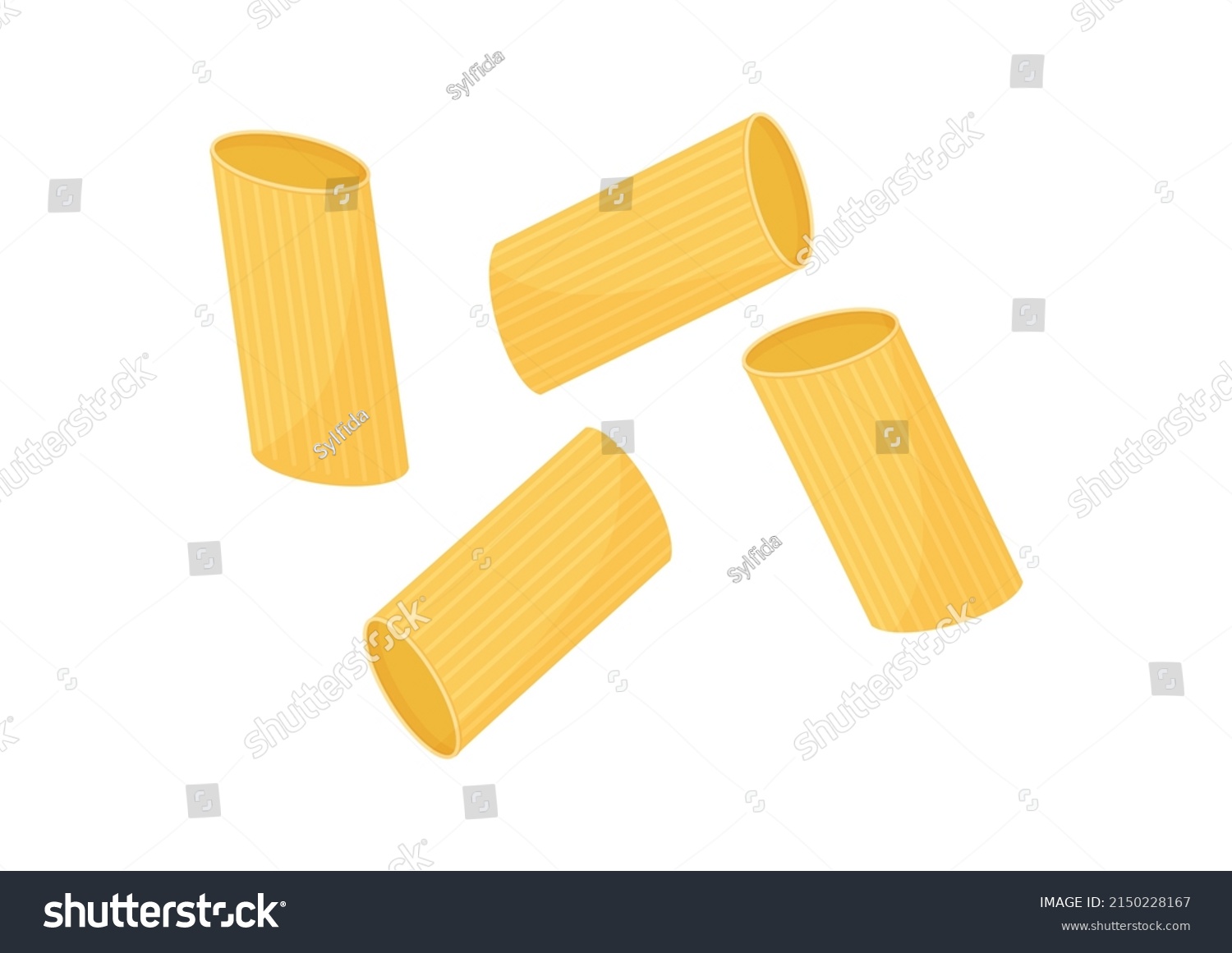 Rigatoni Pasta Vector Icon Italian Macaroni Stock Vector (Royalty Free ...