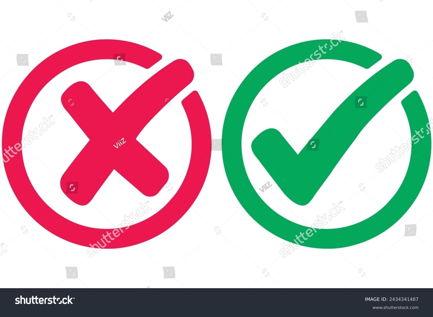 SVG of right and wrong icon with green and red, correct and incorrect symbol to guarantee the idea, agreement sign to confirm the right answer svg
