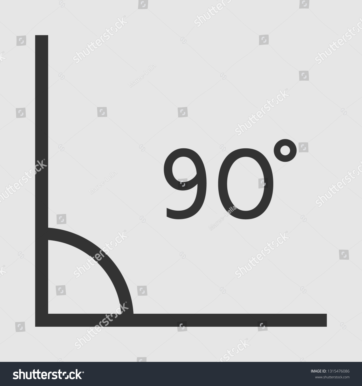 Right Angle 90 Degrees Vector Icon Stock Vector (Royalty Free ...