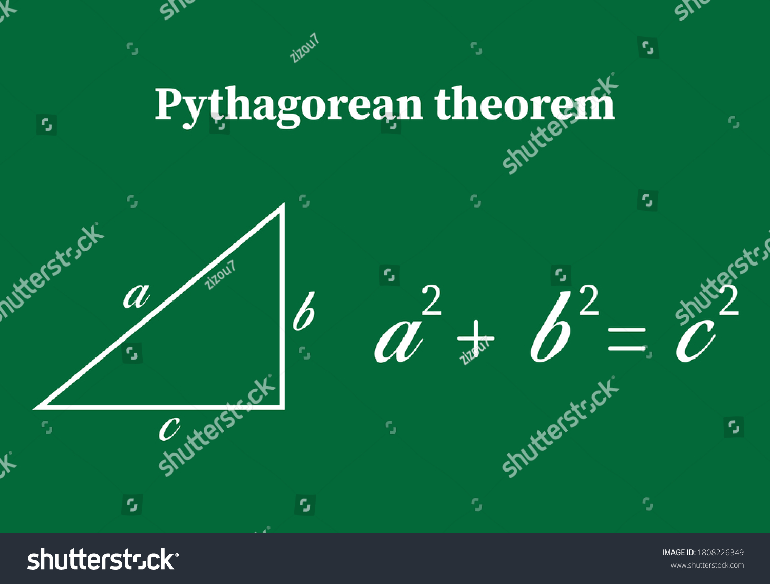 Right Triangle Pythagorean Theorem Equation Stock Vector (Royalty Free ...