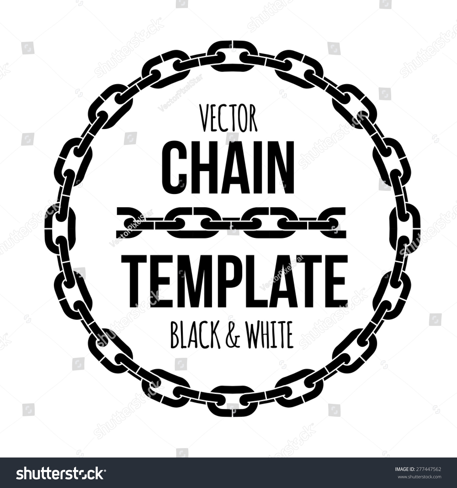 Ring Shape Chain Emblem Black White Stock Vector (royalty Free 