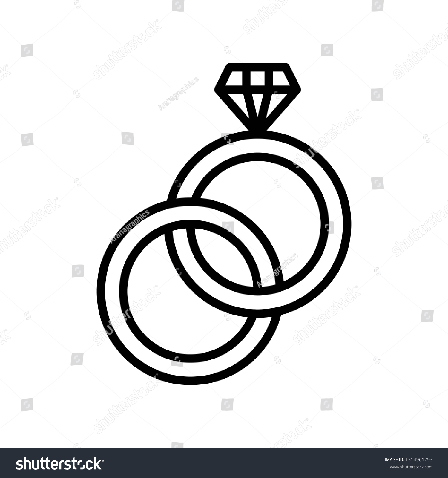 Ring Vector Illustration Isolated Line Design Stock Vector (Royalty ...