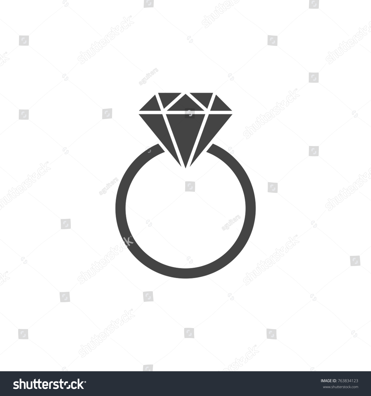 Ring Gemstone Silhouette Icon Stock Vector (Royalty Free) 763834123