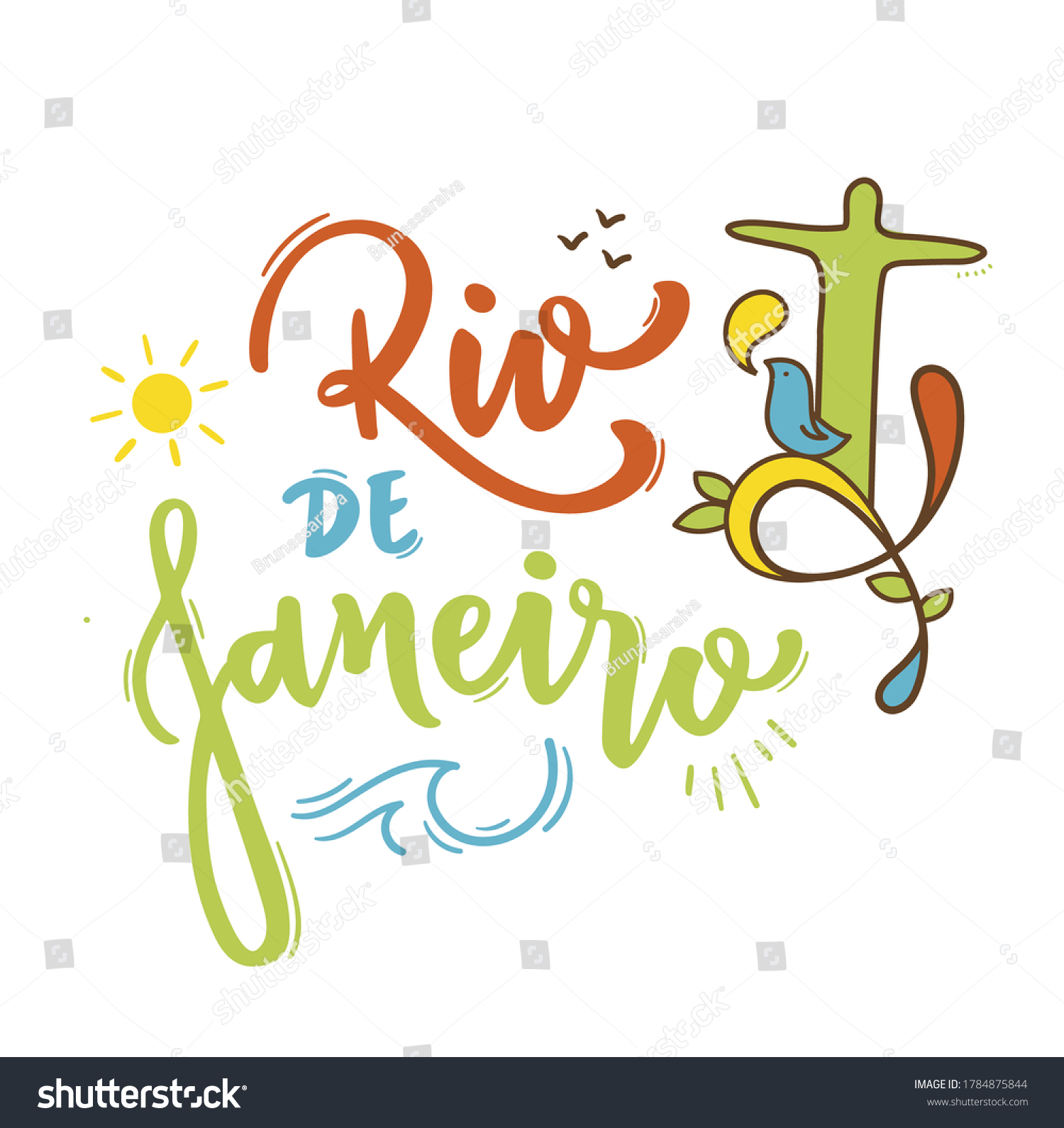 SVG of Rio de Janeiro. Brazilian Portuguese Hand Lettering for City on Brazil. Vector. svg