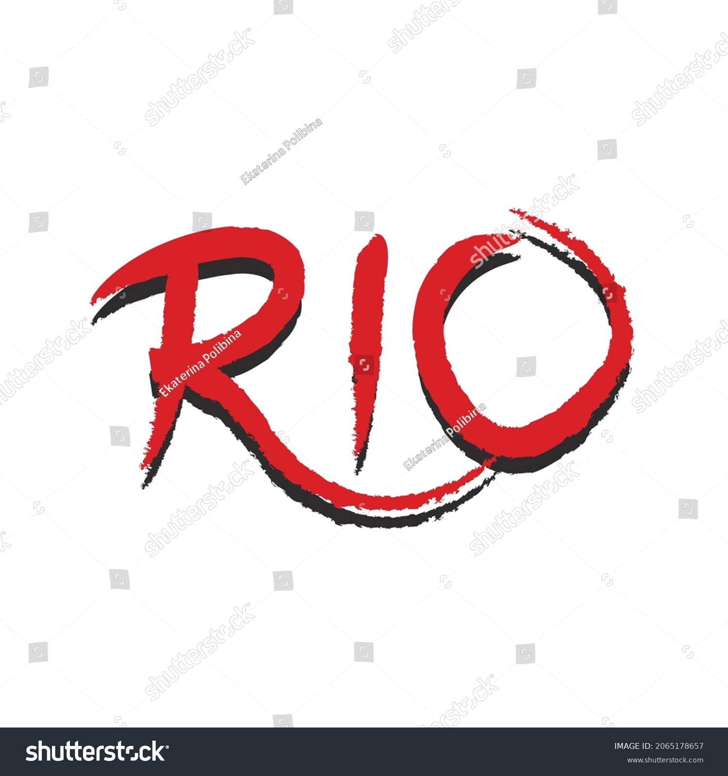 Rio Digital Hand Lettering Red Letters Stock Vector (royalty Free 