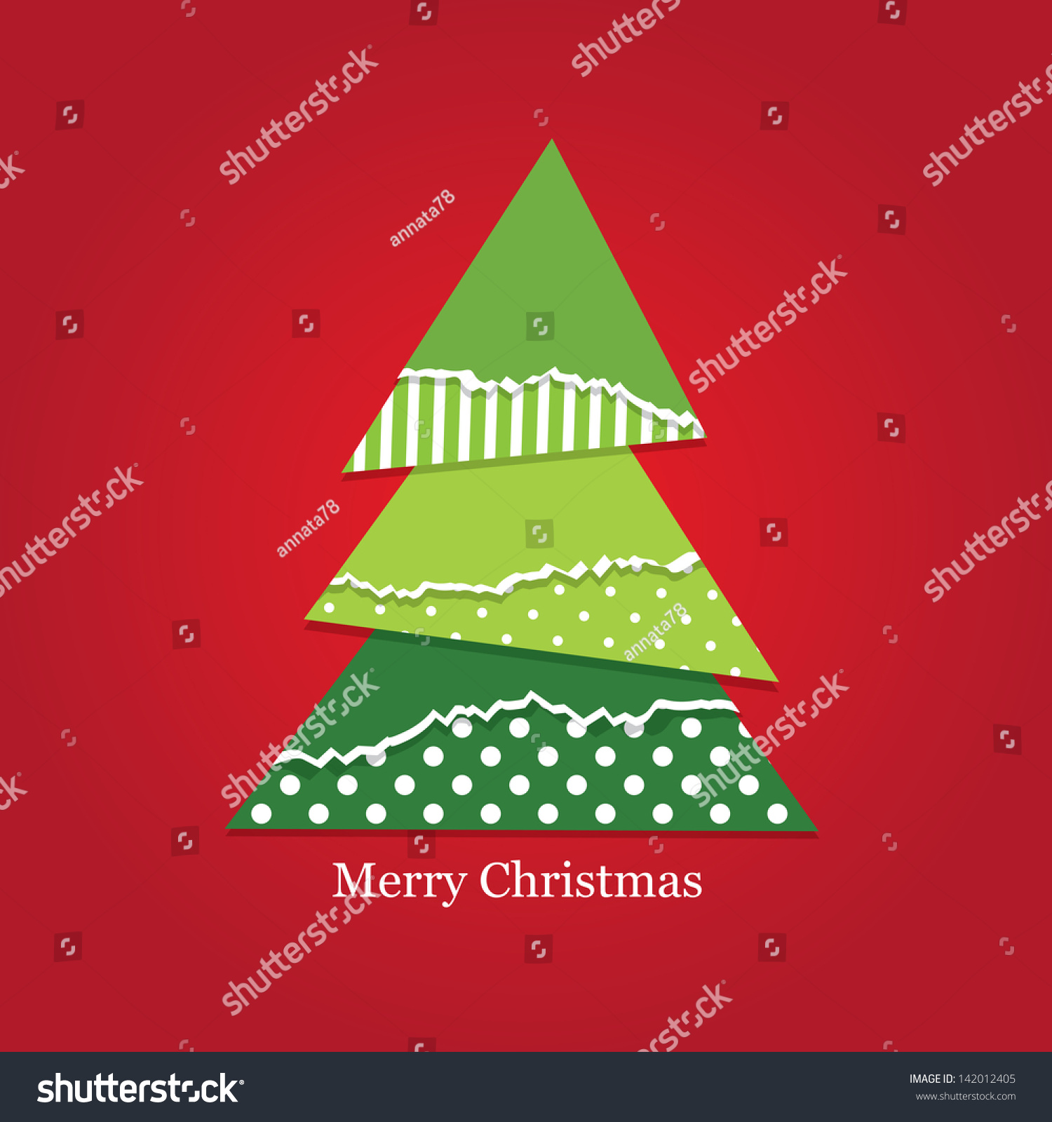 Ripped Paper Christmas Tree Stock Vector (Royalty Free) 142012405