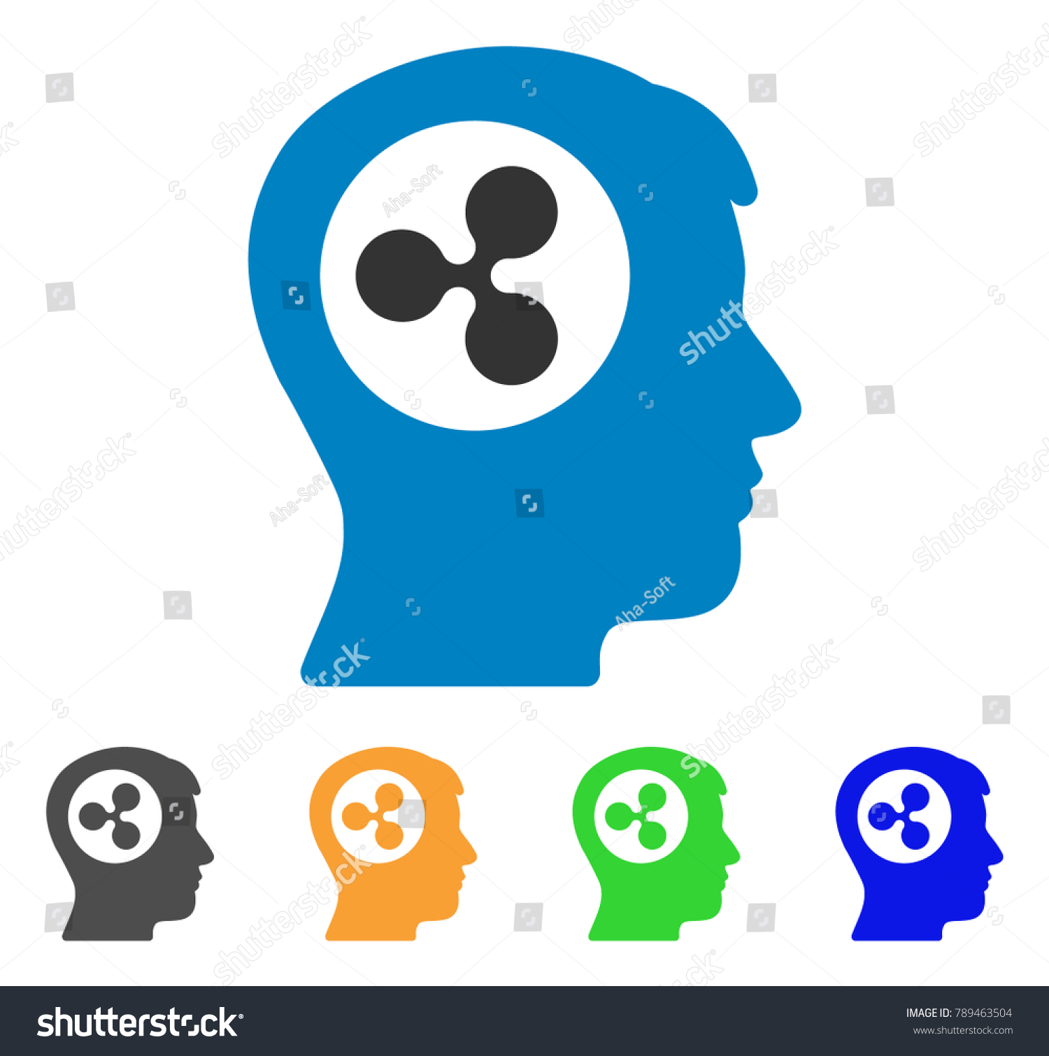 Ripple Think Icon Vector Illustration Style Stock Vector Royalty Free