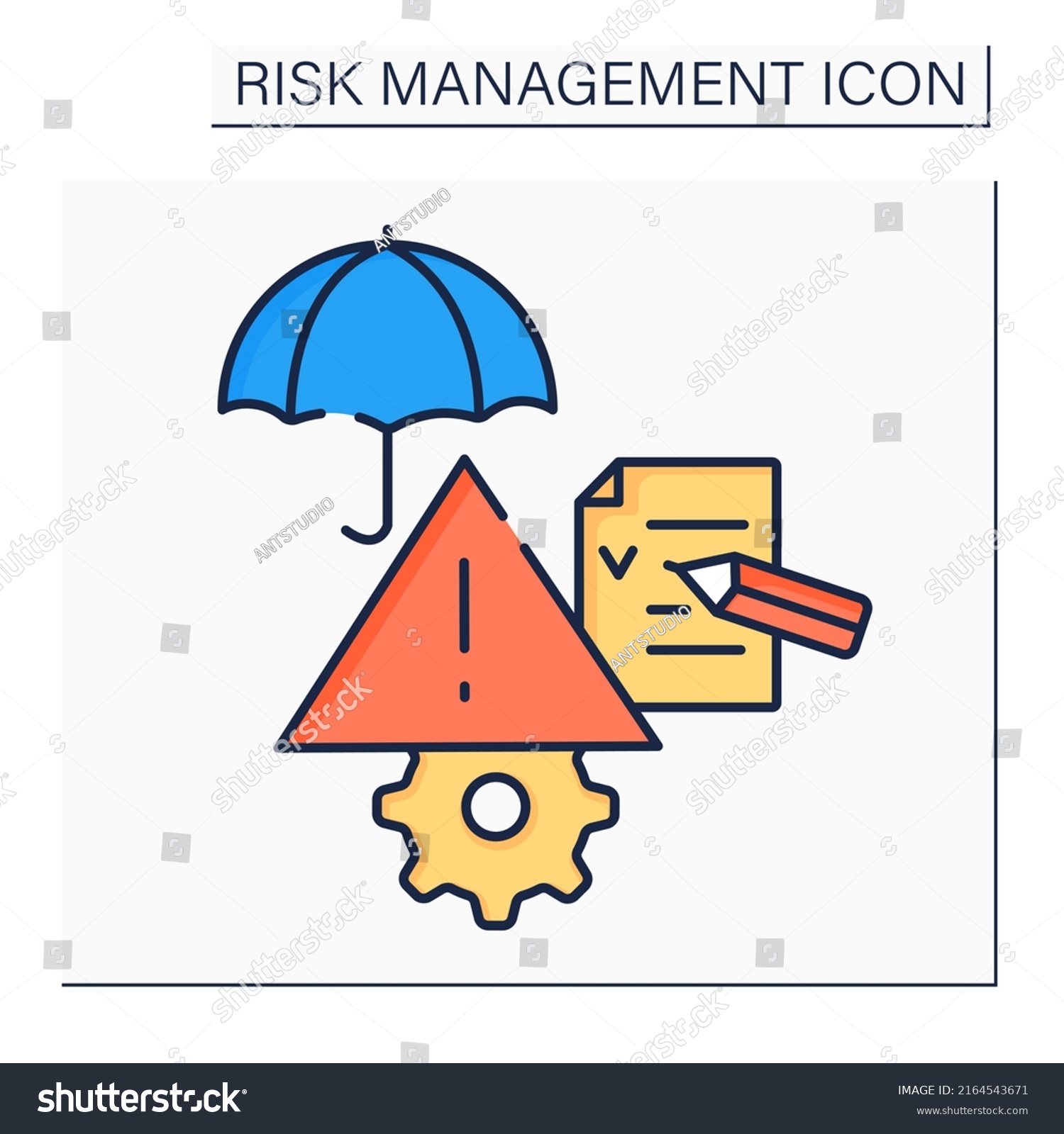 Risk Assessment Color Icon Hazard Identification Stock Vector (Royalty ...