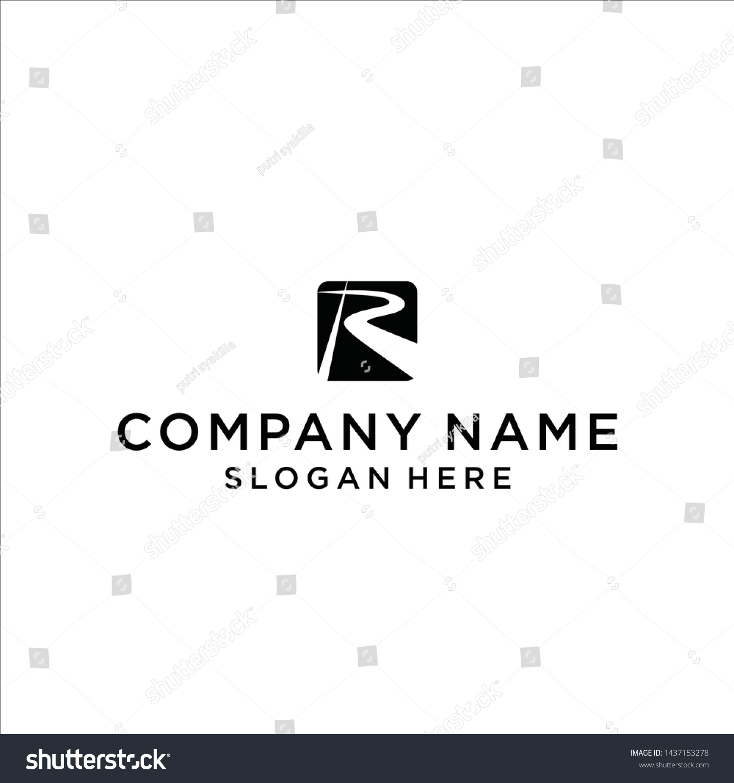 logotipo del río r / logotipo: vector de stock (libre de regalías ...