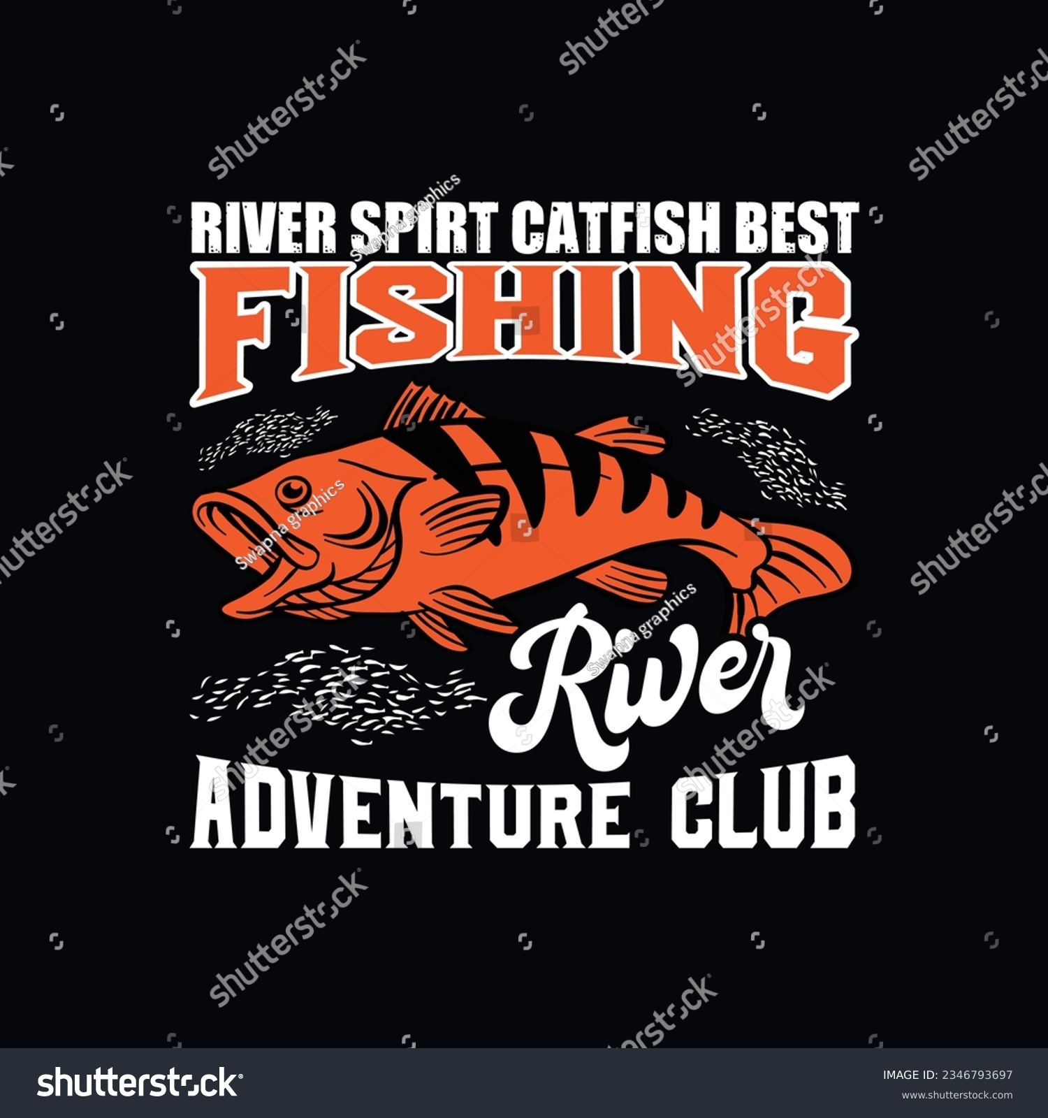 SVG of RIVER SPIRT CATFISH BEST RIVER ADVENTURE CLUB, CREATIVE FISHING T SHIRT DESIGN svg