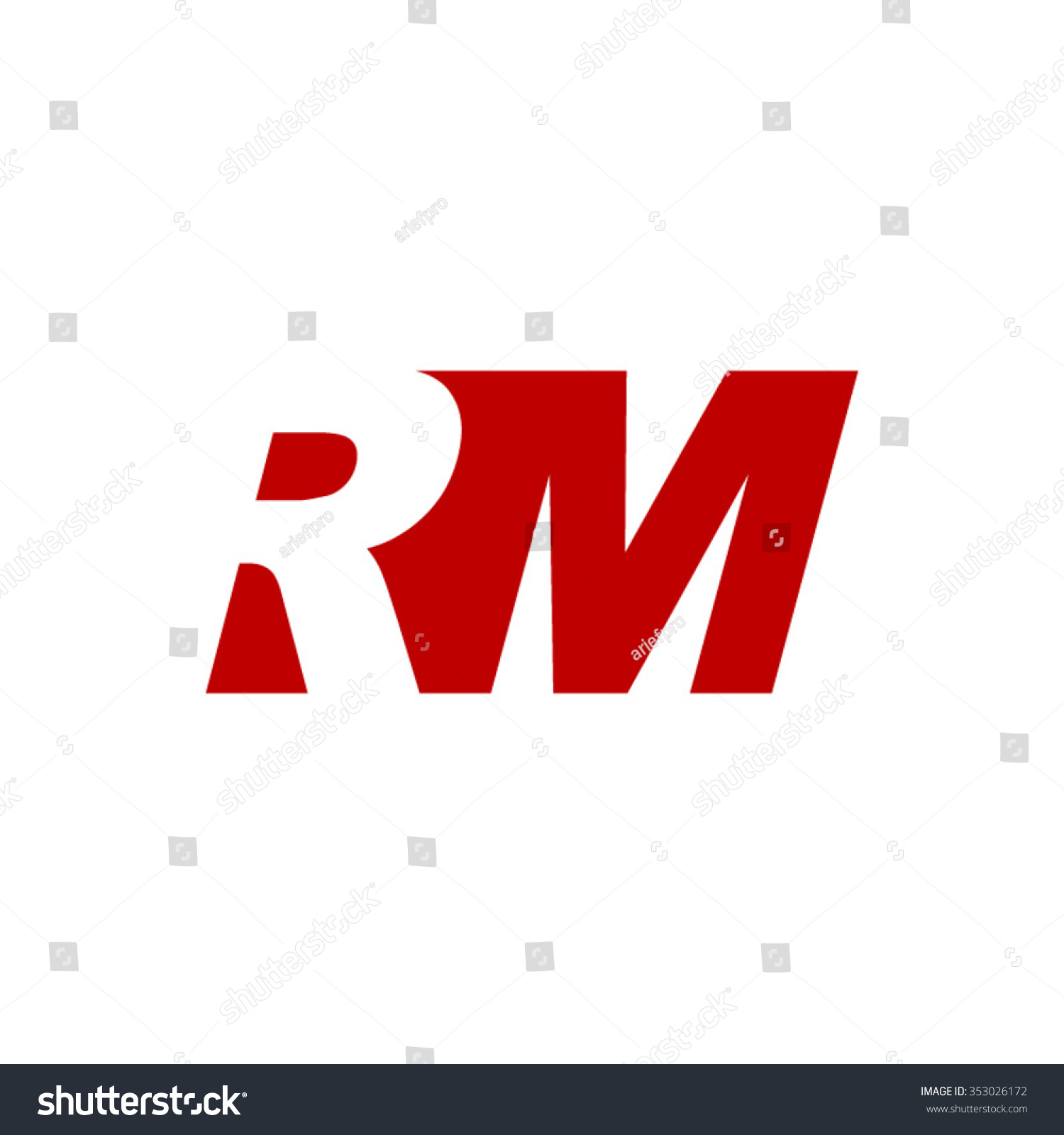 RM Negative Space Letter Logo Red Stock Vector (Royalty Free) 353026172 ...