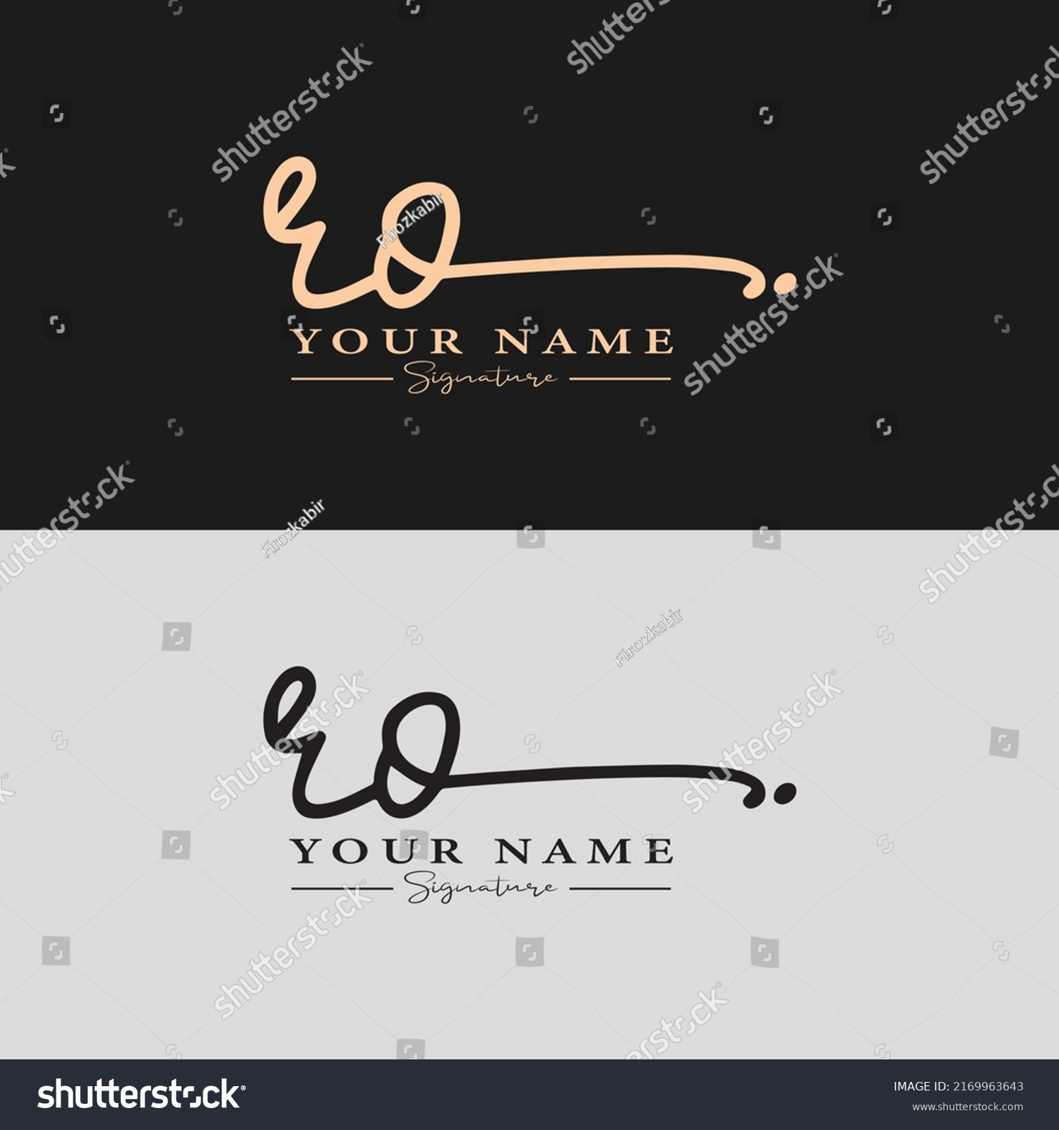 Ro Initial Letter Signature Luxury Logo Stock Vector (Royalty Free ...