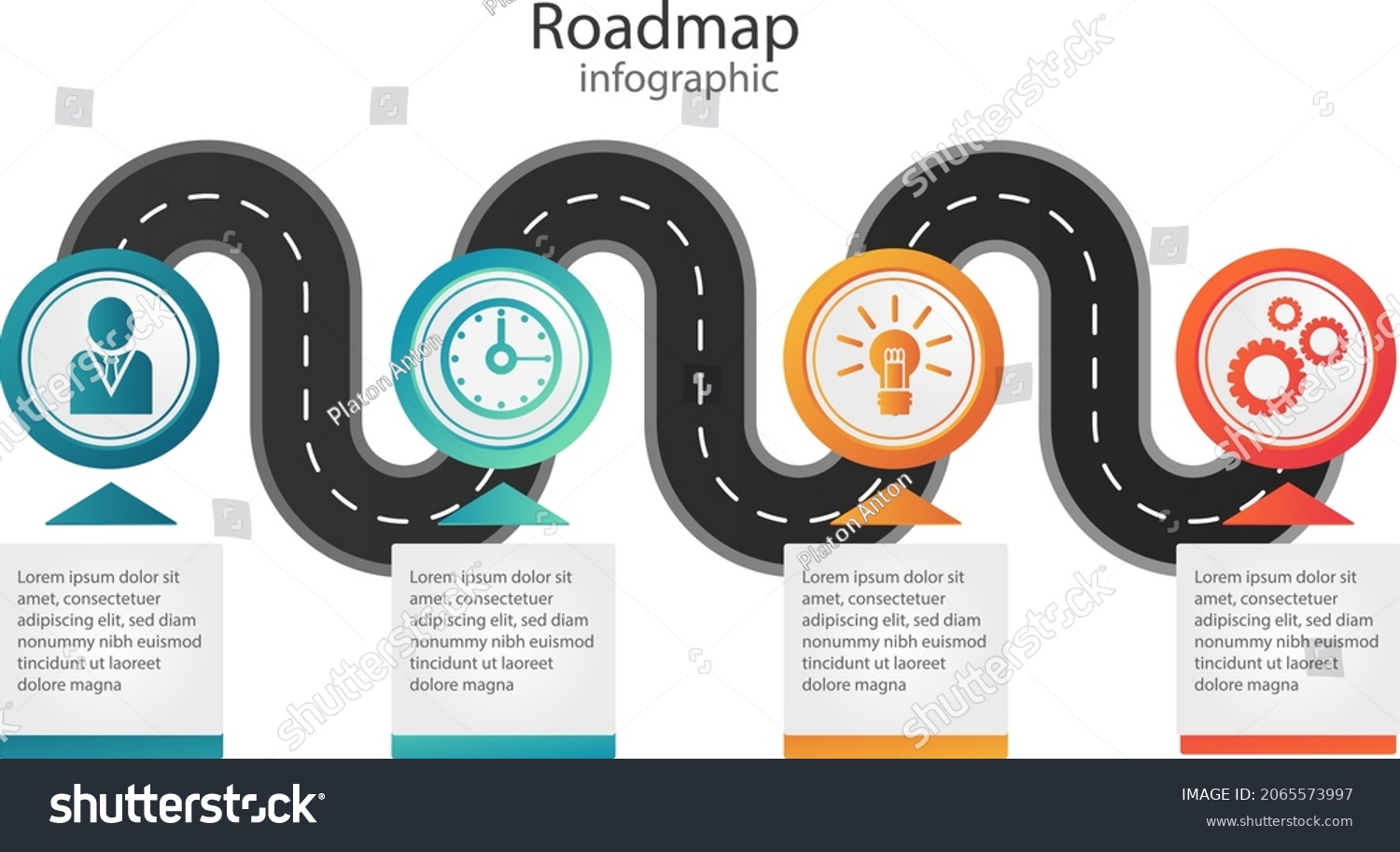 Road Map Infographic Creative Plan Design Stock Vector Royalty Free