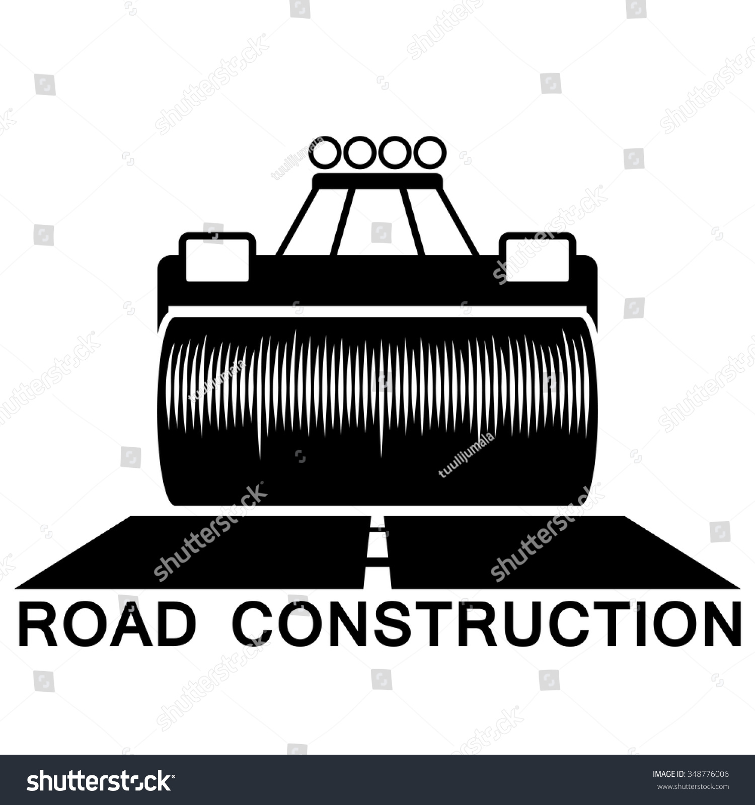 SVG of Road roller black and white sign isolated on white background. svg