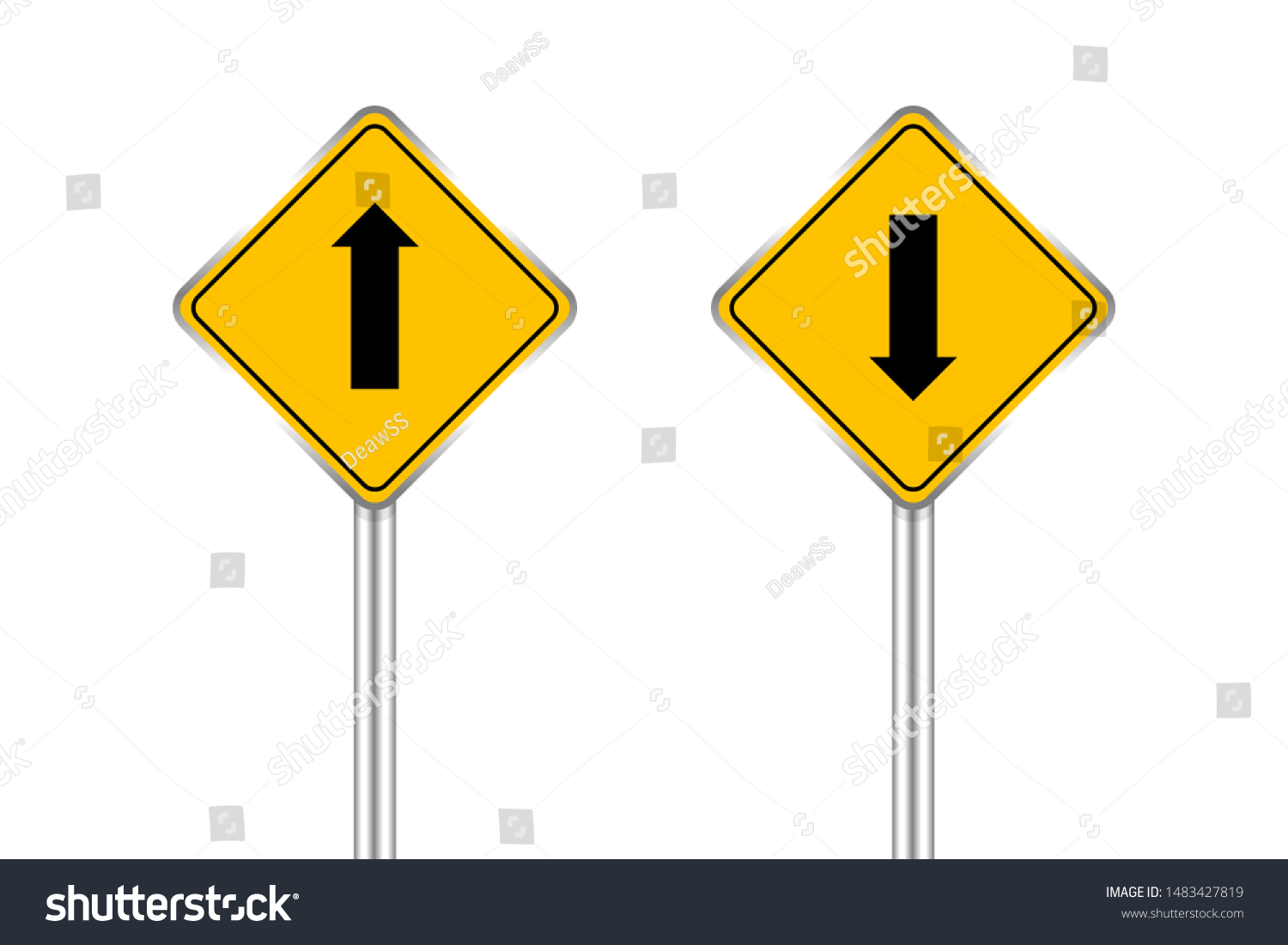 Road Sign Black Arrow Pointing Down Stock Vector Royalty Free