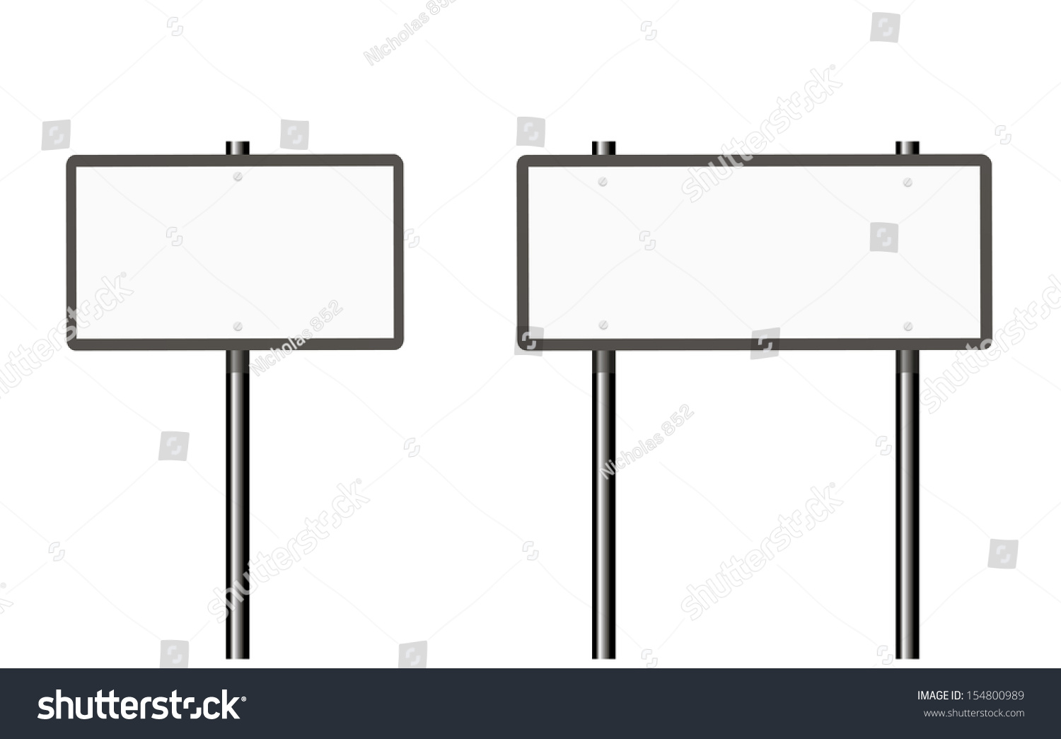 Road Sign On White Stock Vector Illustration 154800989 : Shutterstock