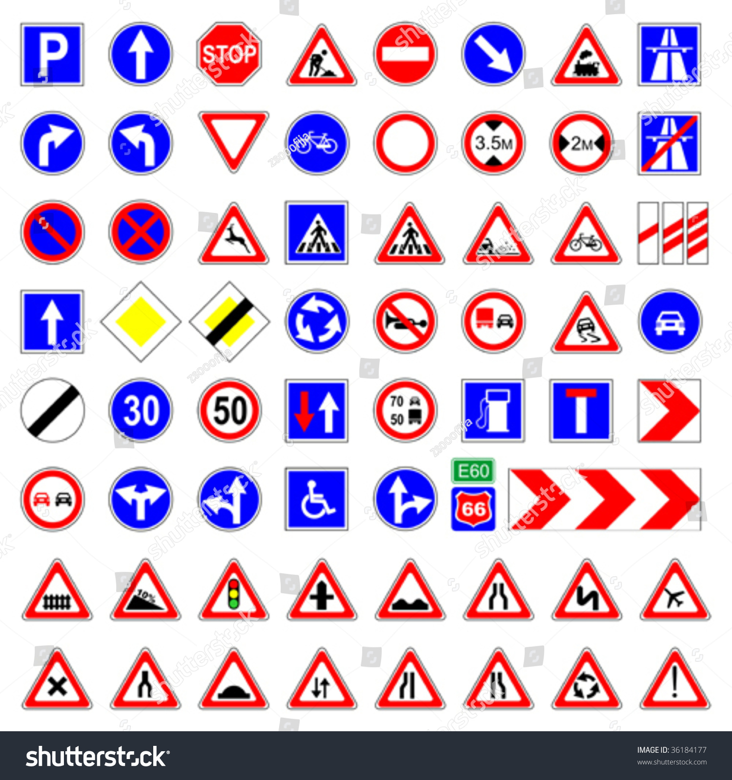 Road Sign Vector Set - 36184177 : Shutterstock