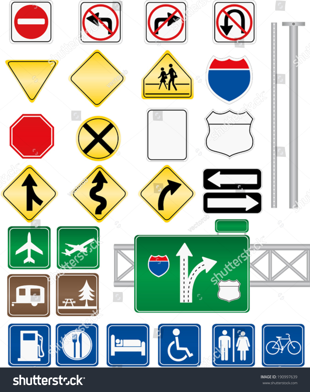 Road Sign Vectors Without Text - 190997639 : Shutterstock