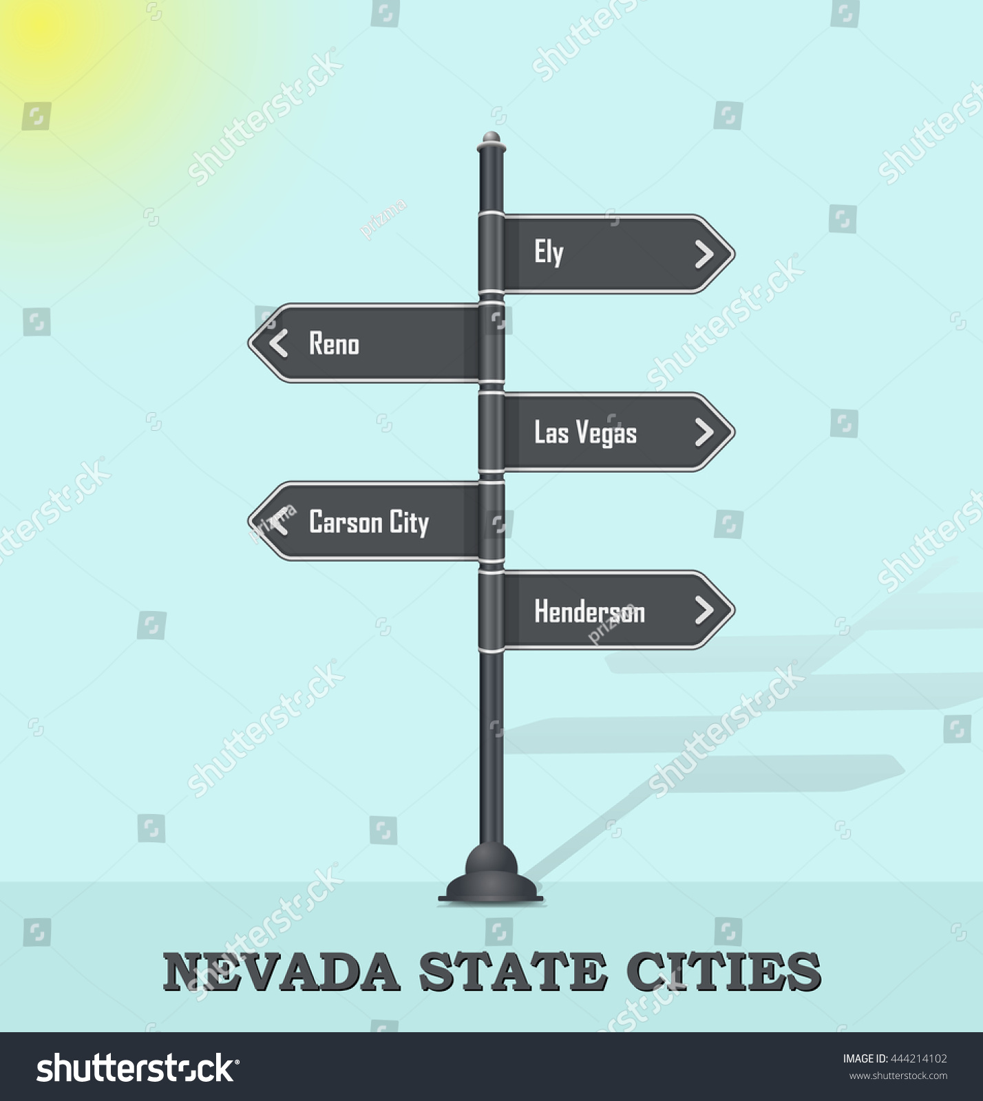 SVG of Road signpost template for USA towns and cities - Nevada state svg