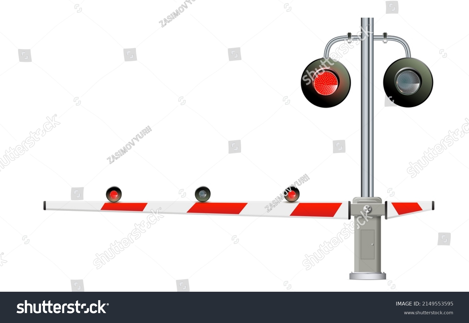 Road Signs Railroad Crossing Barriers Used Stock Vector (Royalty Free ...