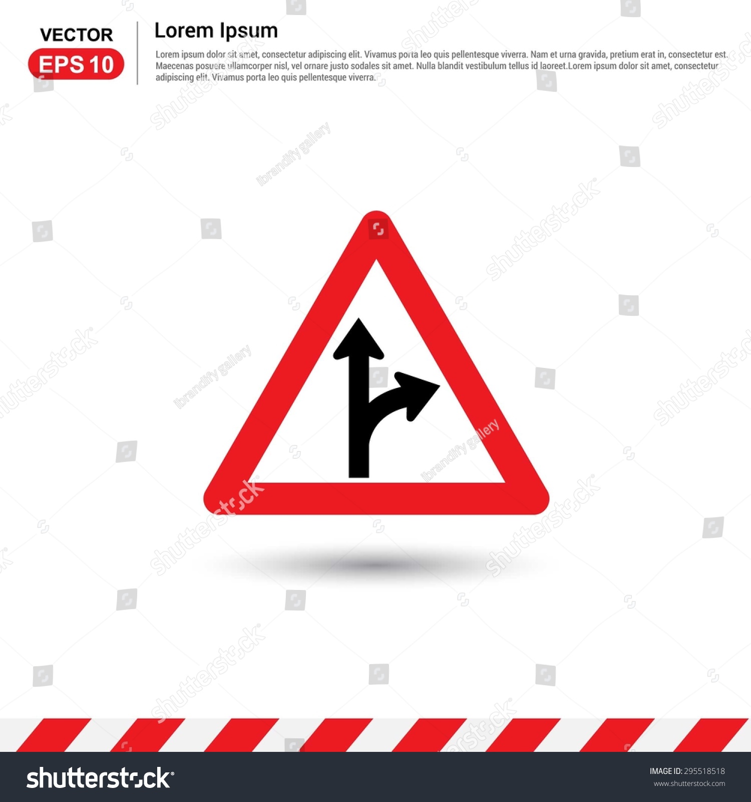 Road Signs Go Straight Turn Right Stock Vector Royalty Free