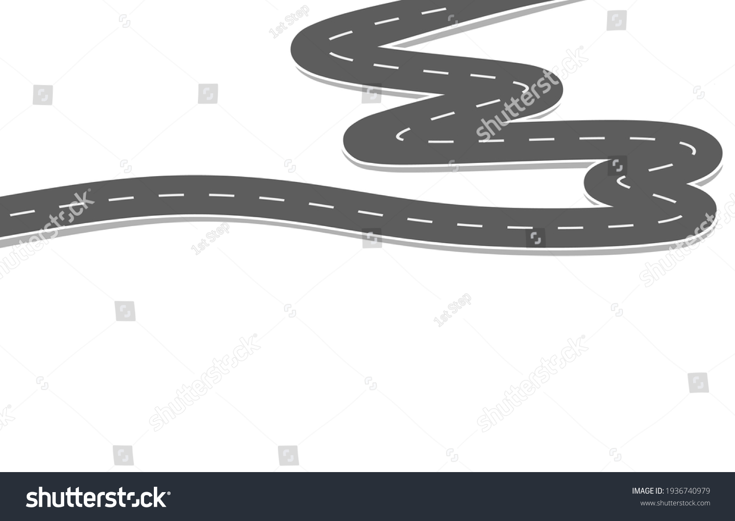 Roadway Journey Future Asphalt Street Isolated Stock Vector (Royalty ...