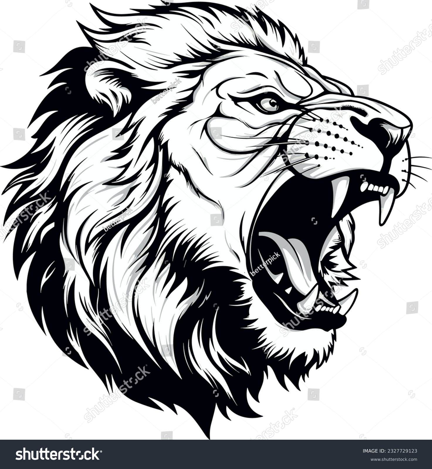 SVG of Roar of Power: Majestic Lion Vector Illustration svg