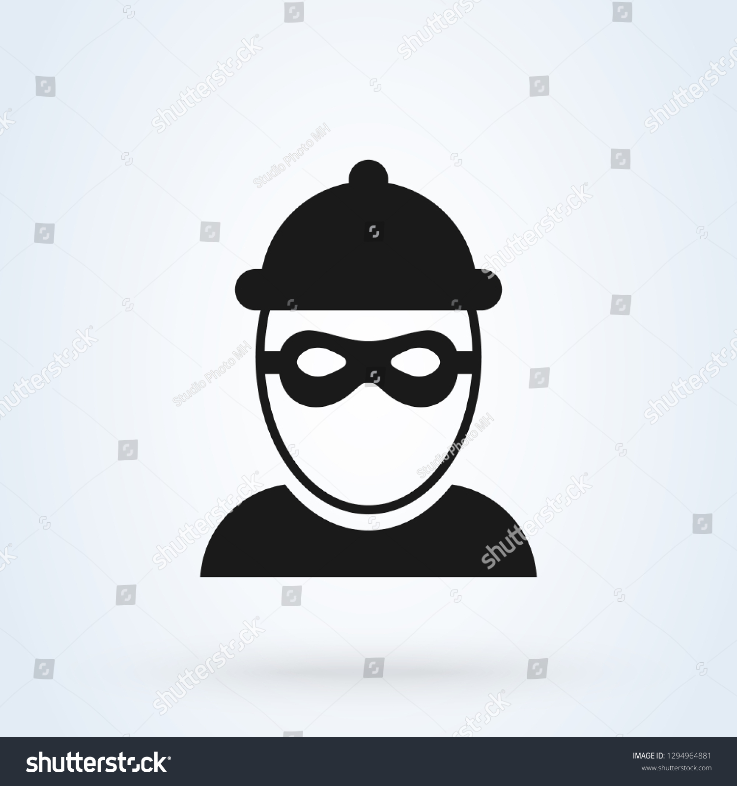 SVG of Robber icon and Bandit mask. criminal man. vector illustration svg