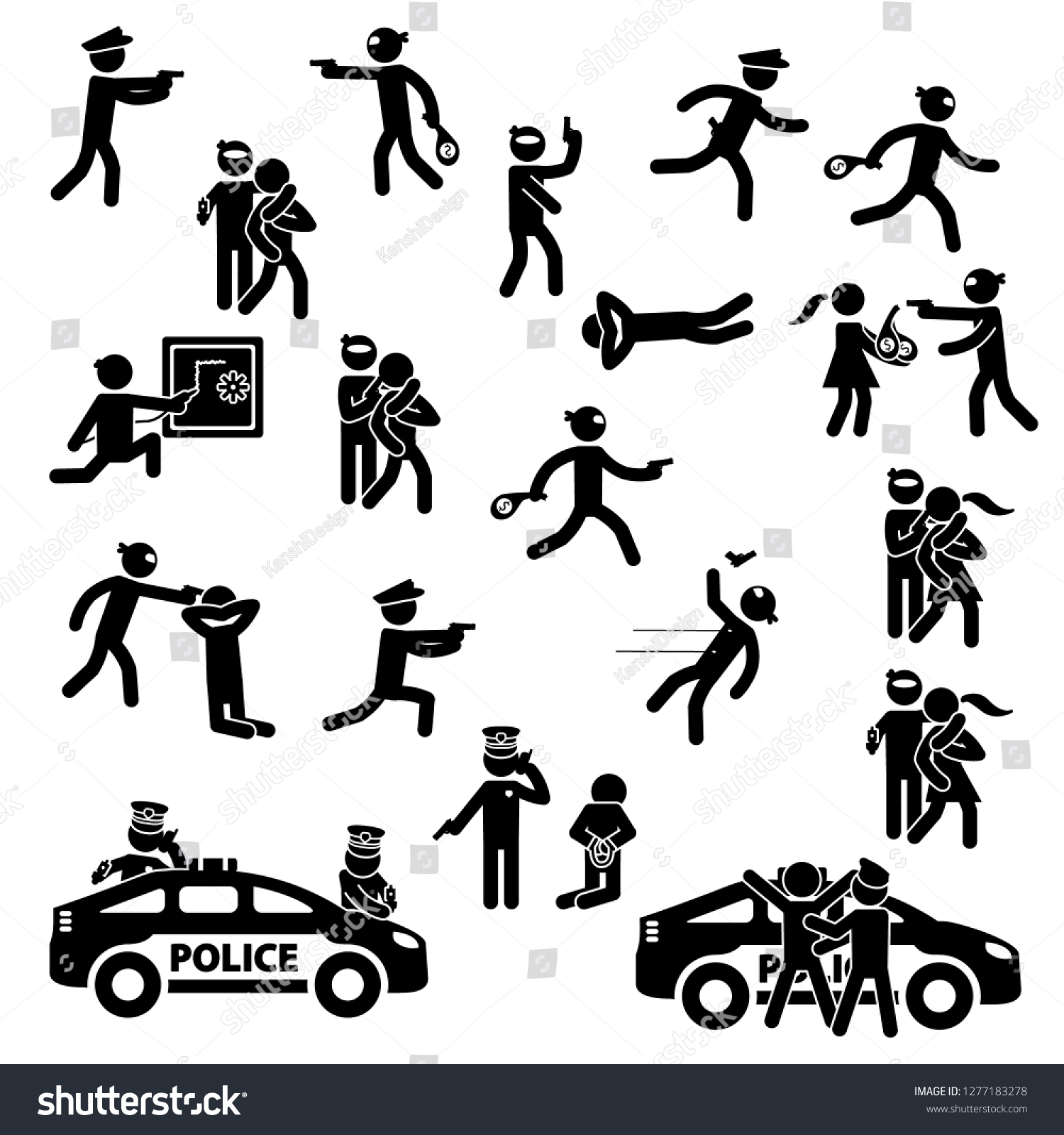 Robbery Crime Icon Set Vector Stock Vector (Royalty Free) 1277183278