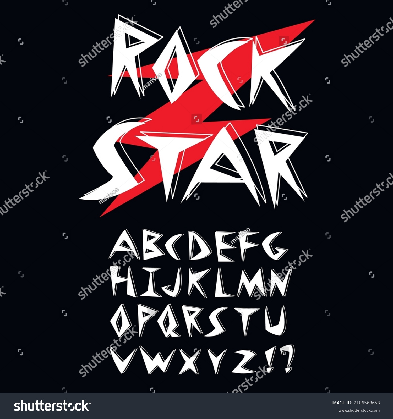 Rock Roll Font Design Vector Graphic Stock Vector (Royalty Free) 2106568658