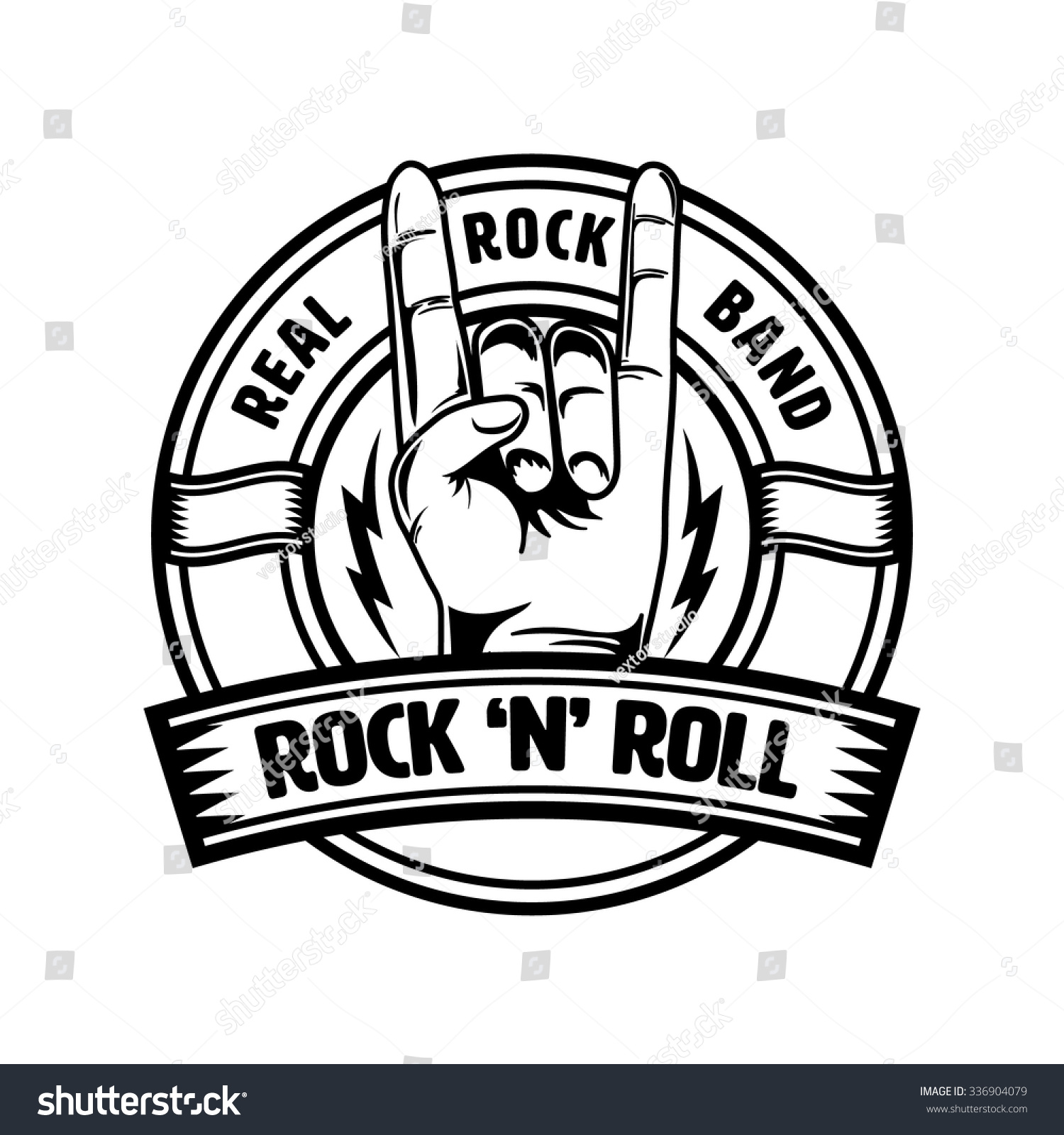 Rock And Roll Graphic For T-Shirt,Poster,Sticker,Tattoo Stock Vector ...