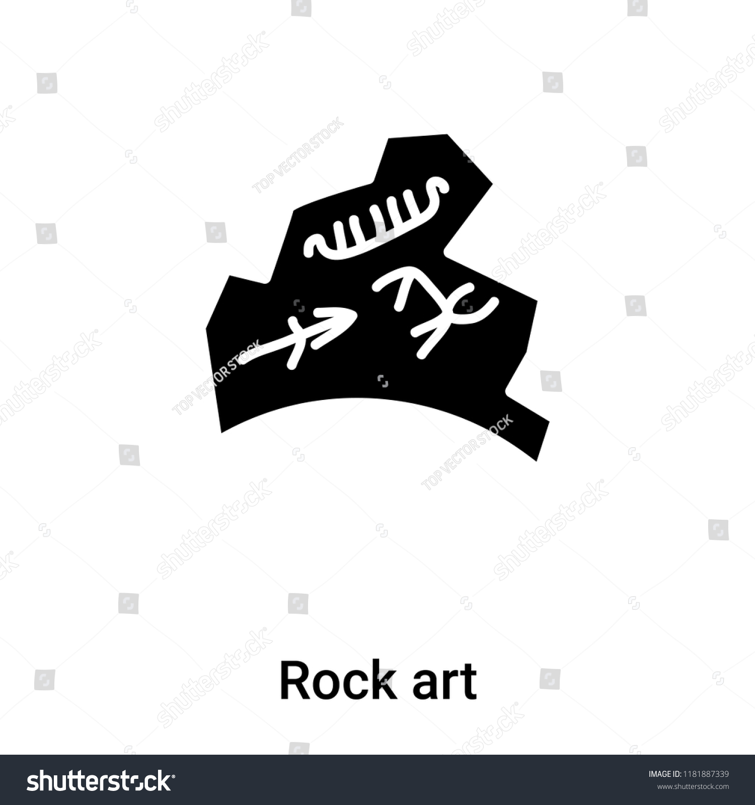 Rock Art Icon Vector Isolated On Stock Vector (Royalty Free) 1181887339