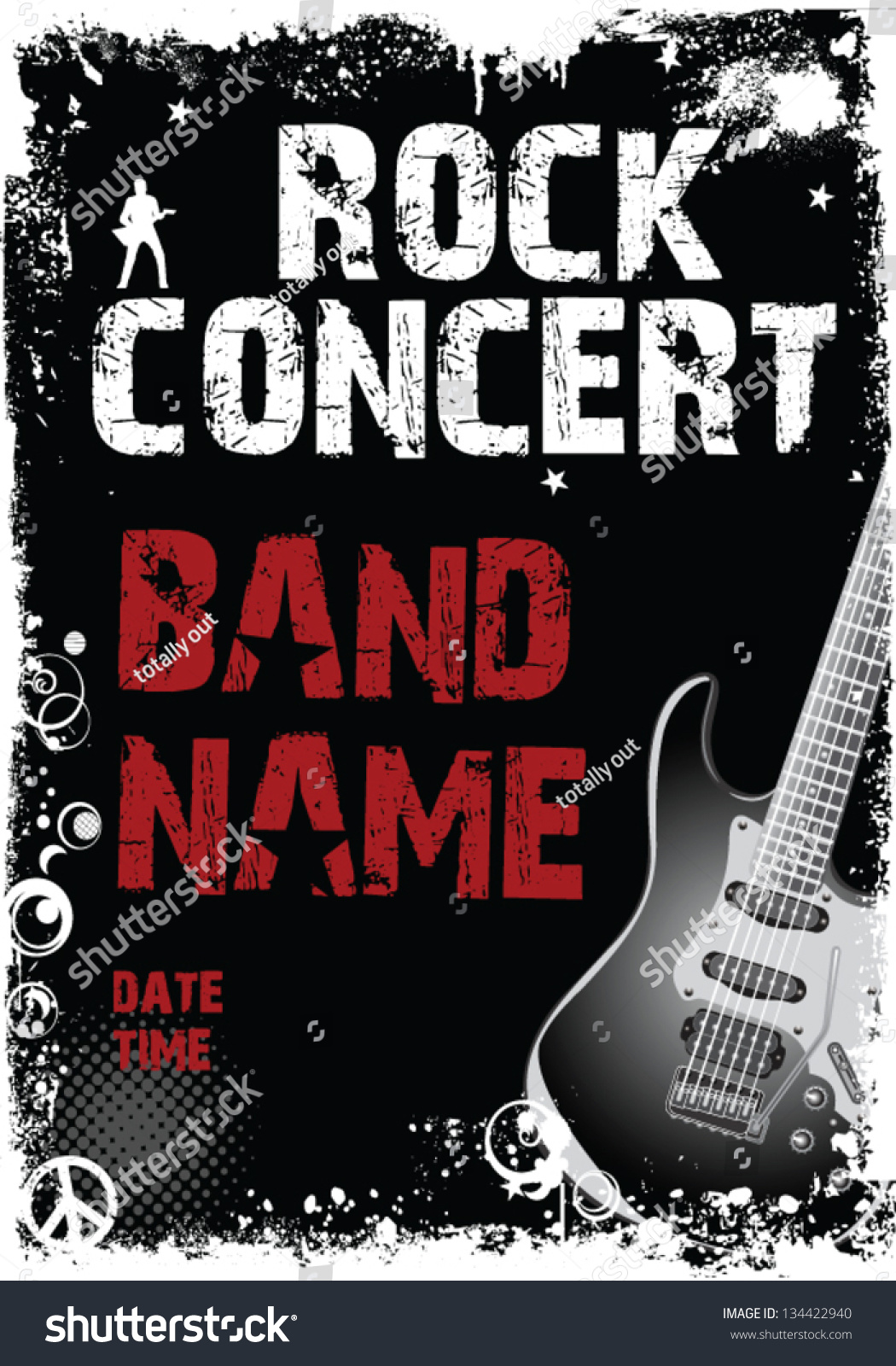 Rock Concert Poster Stock Vector Illustration 134422940 : Shutterstock