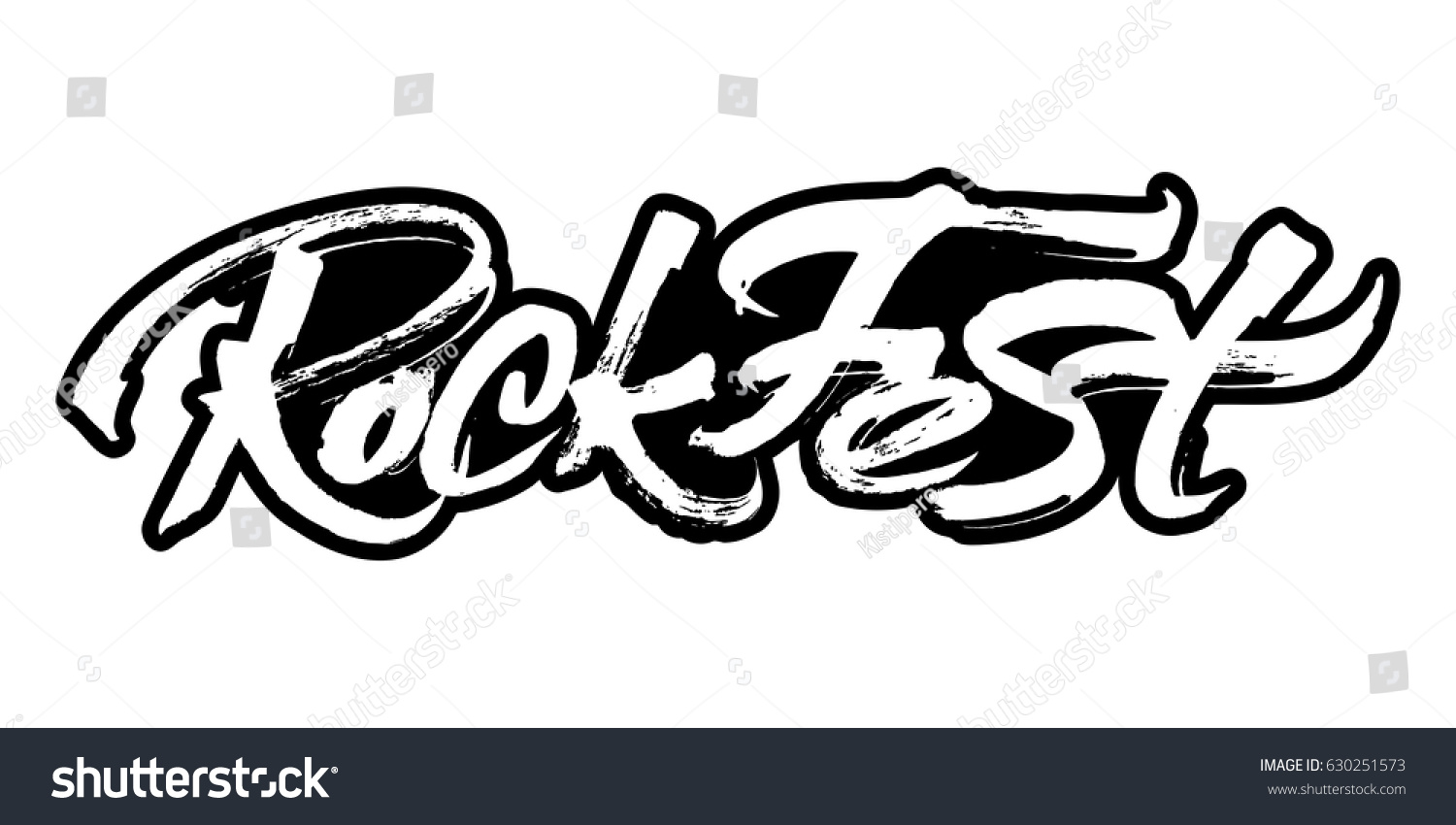 Rock Fest Modern Calligraphy Hand Lettering Stock Vector (Royalty Free ...