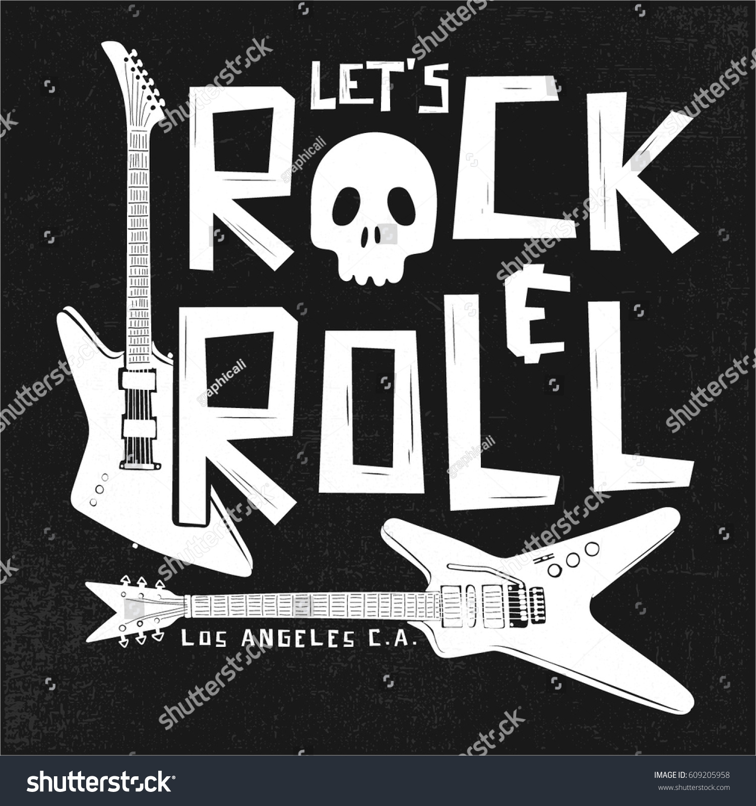 Rock Festival Poster Rock Roll Sign Stock Vector 609205958 - Shutterstock