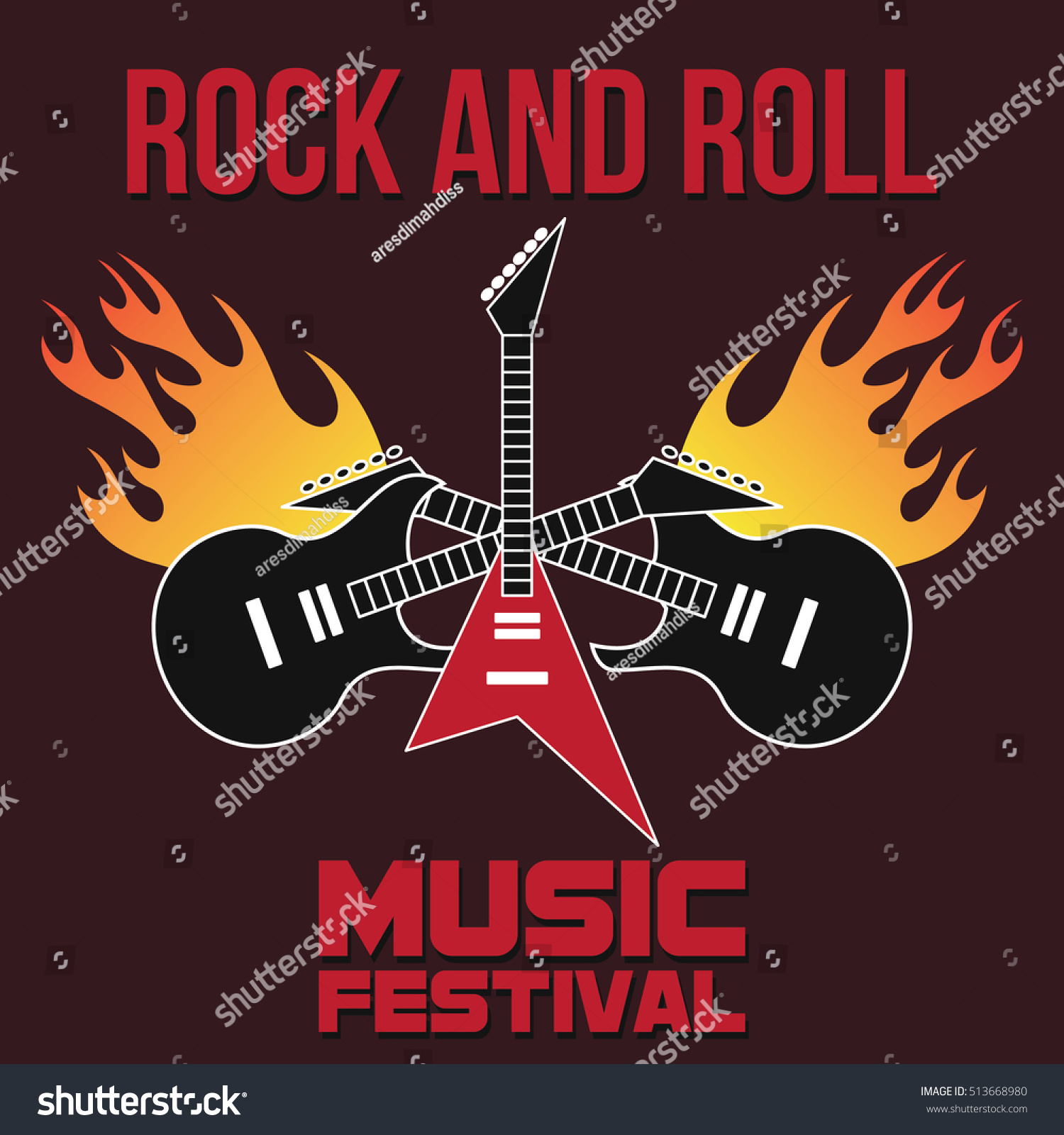 Rock Festival Rock Music Concert Poster Stock Vector (Royalty Free ...