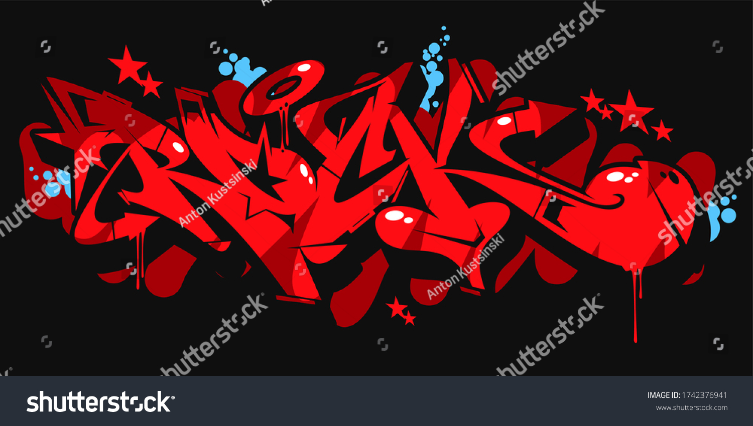 Rock Graffiti Style Font Lettering Vector Stock Vector (Royalty Free ...